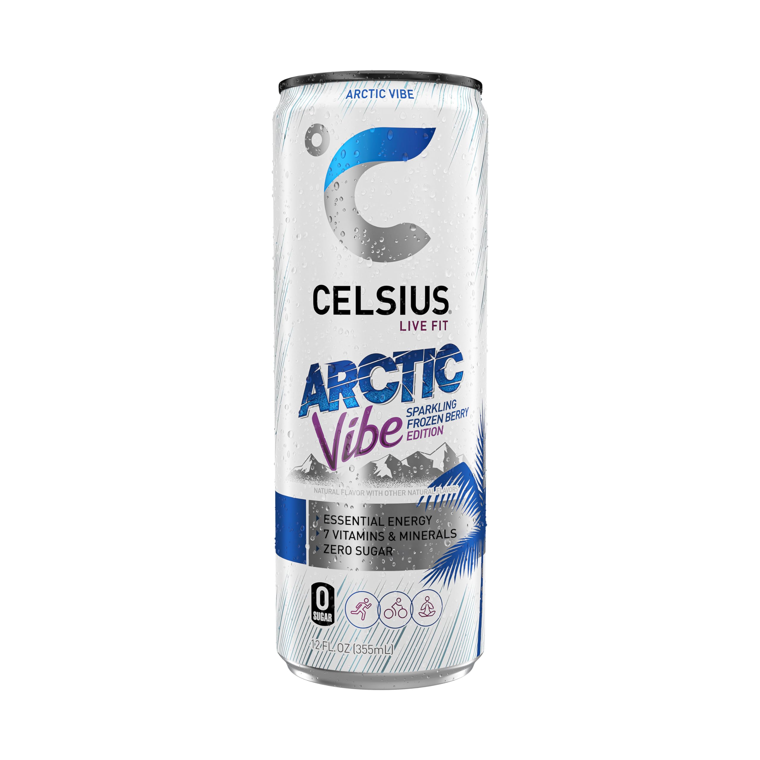 CELSIUS Arctic Vibe Sparkling Frozen Berry, Functional Essential Energy Drink, 12 Fl Oz CELSIUS uk supplements