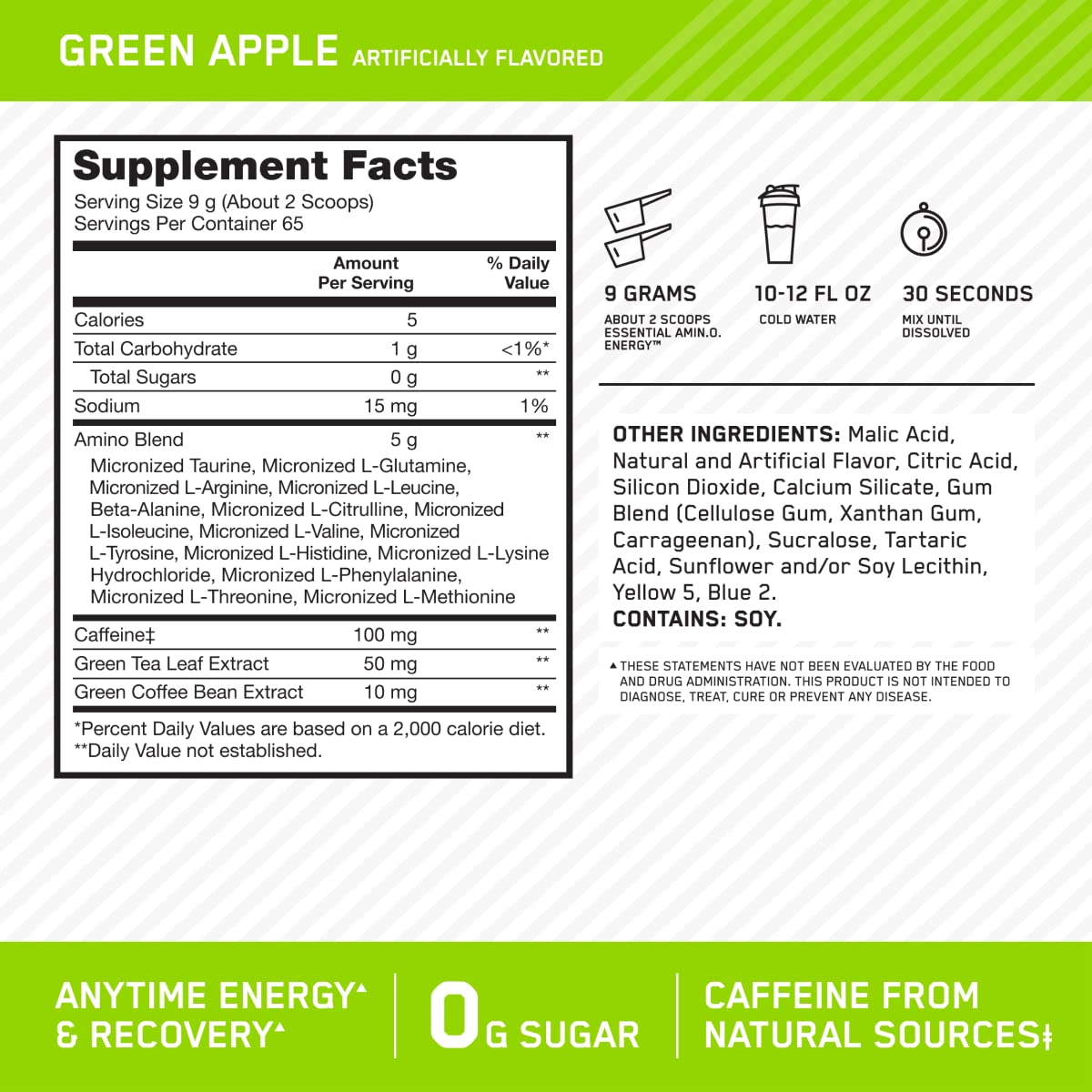 Optimum Nutrition Amino Energy with Green Tea and Green Coffee Extract, Flavor Optimum Nutrition uk supplements