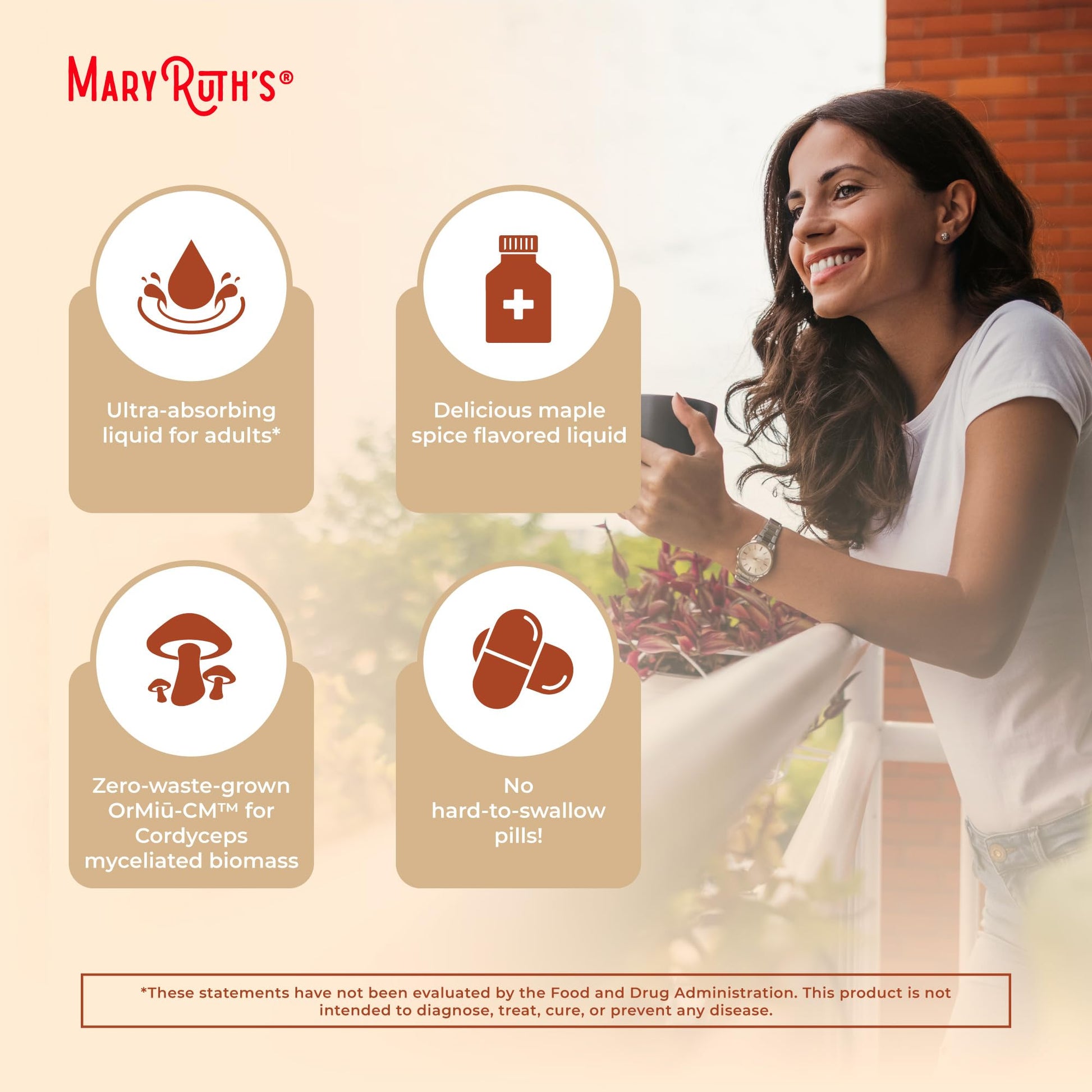 MaryRuth Organics Cordyceps Mushroom Supplement | Ultra Absorption Liposomal | Full Spectrum Mushroom | 200mg Beta-Glucans Per Serving | USDA Organic | Vegan | 7.6 oz | 15 Servings MARYRUTH'S uk supplements