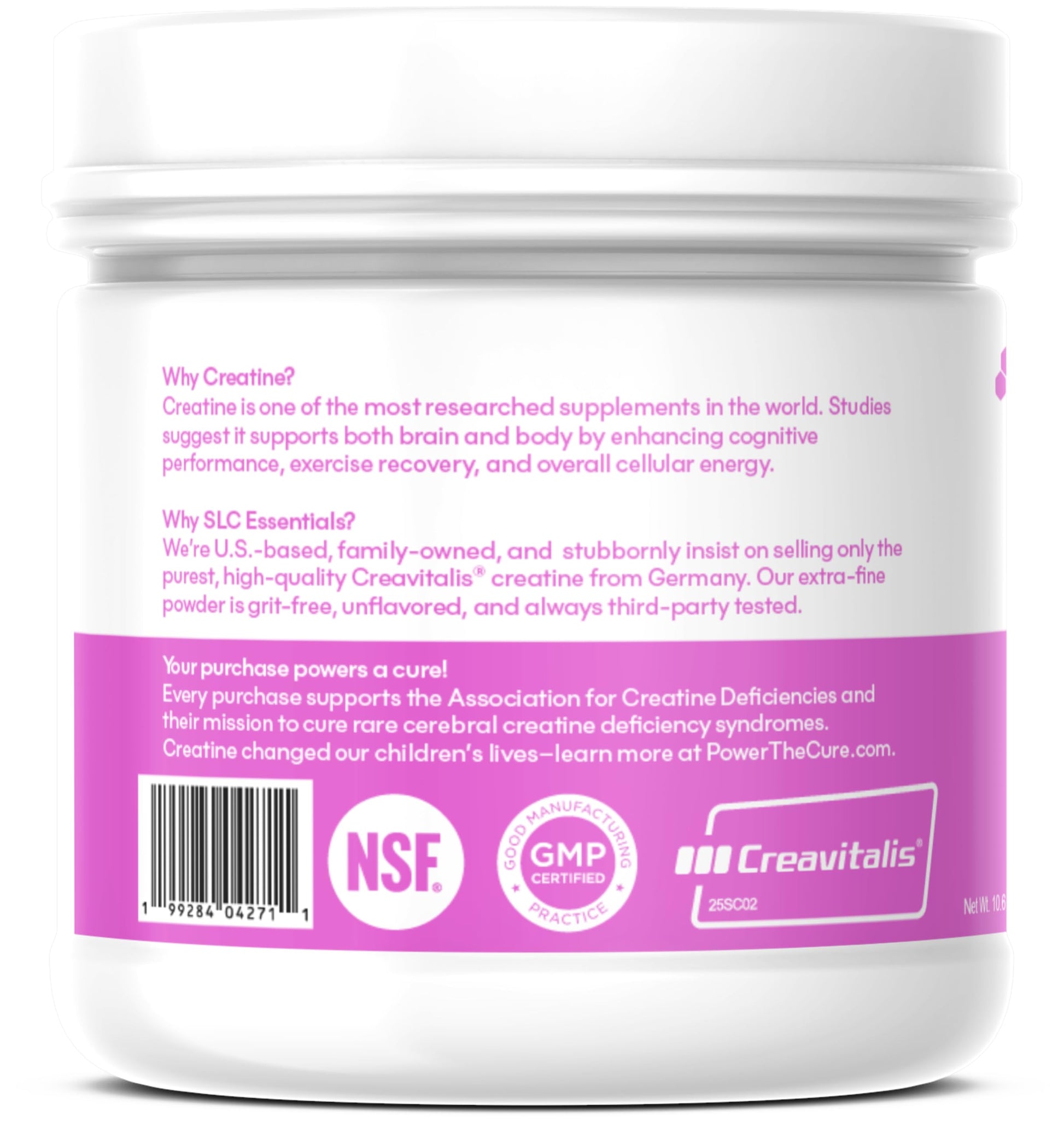 SLC Essentials Creatine Monohydrate Powder | 100% Pure Micronized Creavitalis® | German-Made | Unflavored, No Fillers | Supports Muscle Strength, Recovery, & Cognitive Energy | 5g Servings SLC Essentials uk supplements