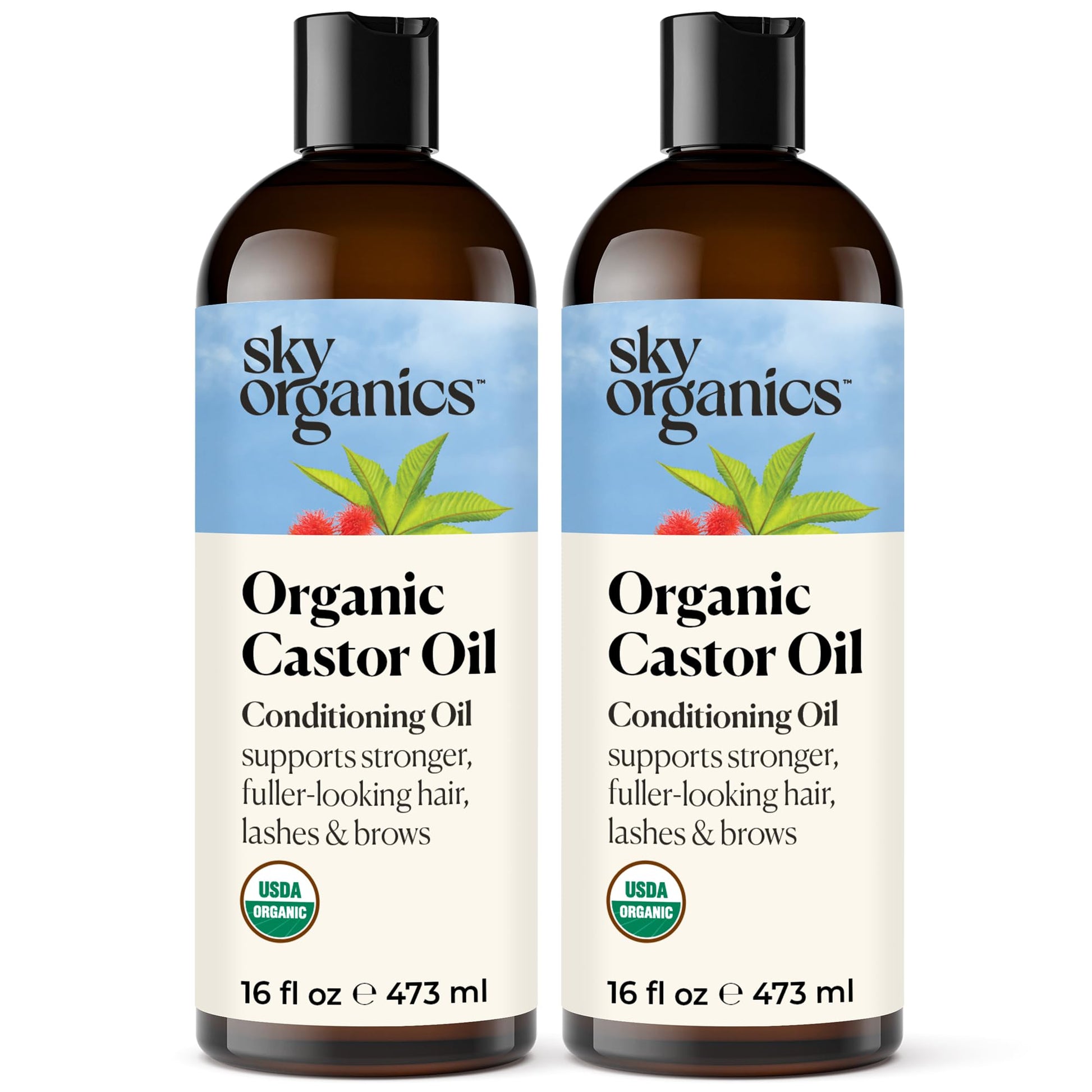 Sky Organics Castor Oil (2x16oz) USDA Organic Cold-Pressed Unrefined100% Pure Sky Organics uk supplements