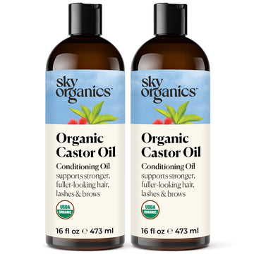 Sky Organics Castor Oil (2x16oz) USDA Organic Cold-Pressed Unrefined100% Pure Sky Organics uk supplements