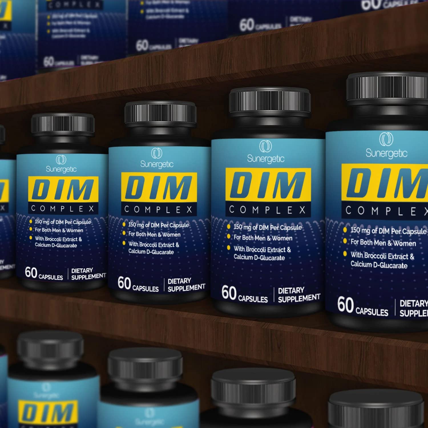 Premium DIM Supplement–Includes 150mg DIM (diindolylmethane), Broccoli, Calcium D Sunergetic uk supplements