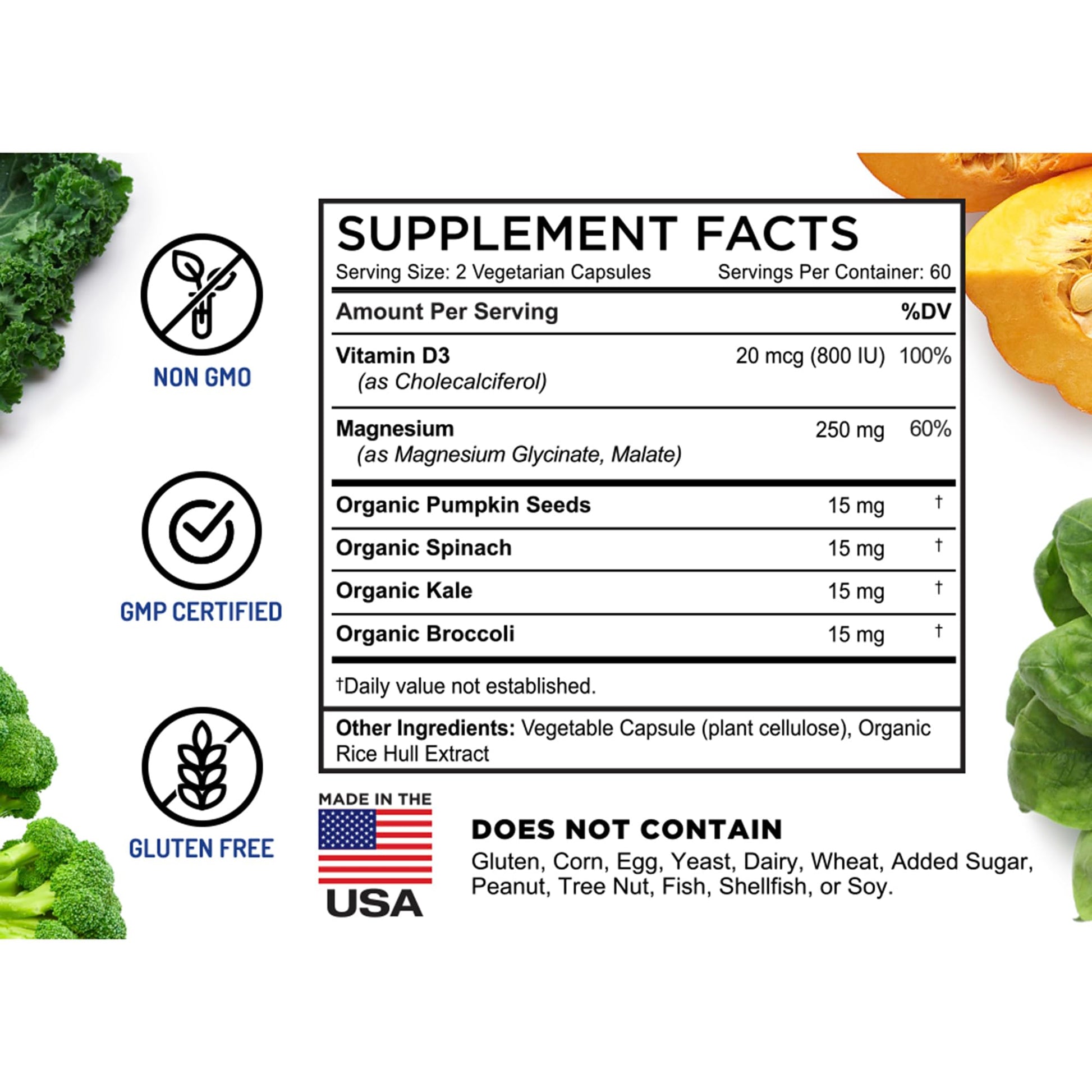 FarmHaven Magnesium Complex –Magnesium Glycinate & Malate w/Vitamin D3, 100% Chelated for Max Absorption, Vegetarian – Bone Health, Nerves, Muscles, 120 Capsules, 60 Days FarmHaven uk supplements