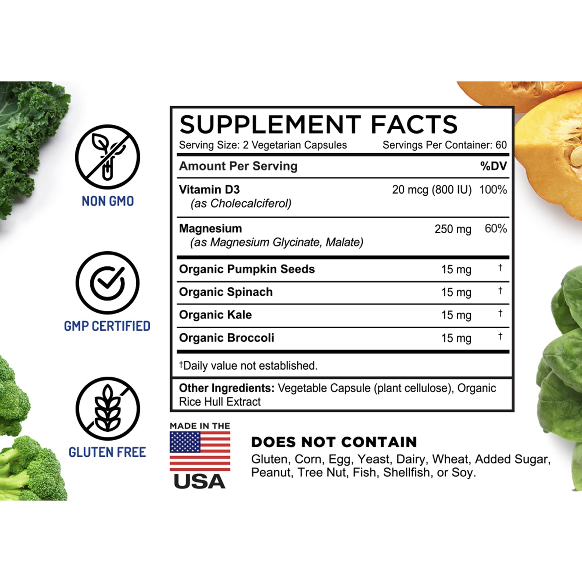 FarmHaven Magnesium Complex –Magnesium Glycinate & Malate w/Vitamin D3, 100% Chelated for Max Absorption, Vegetarian – Bone Health, Nerves, Muscles, 120 Capsules, 60 Days FarmHaven uk supplements