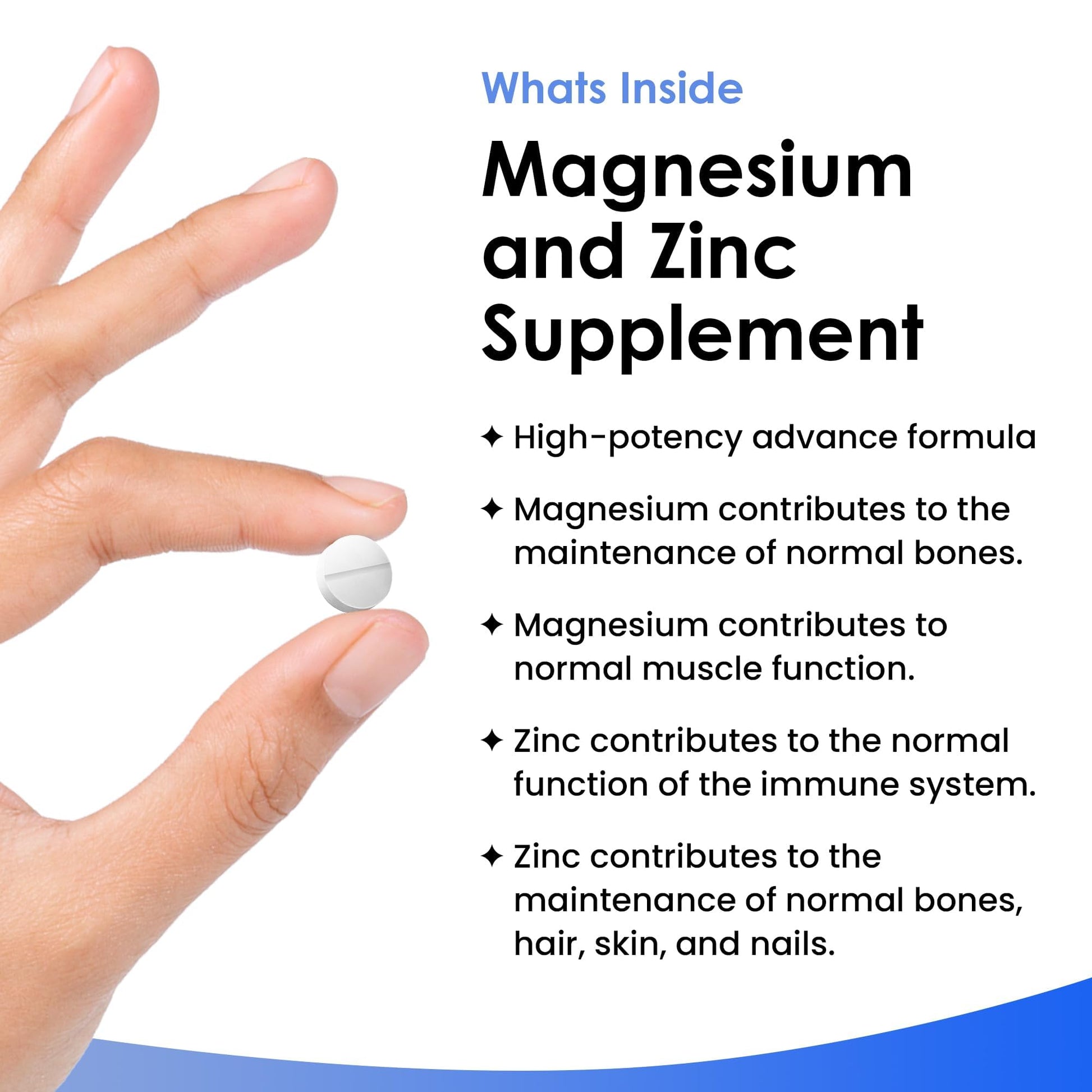 Magnesium Supplements 516mg With Zinc - 120 Magnesium Tablets Supports Muscle NEW LEAF PRODUCTS uk supplements