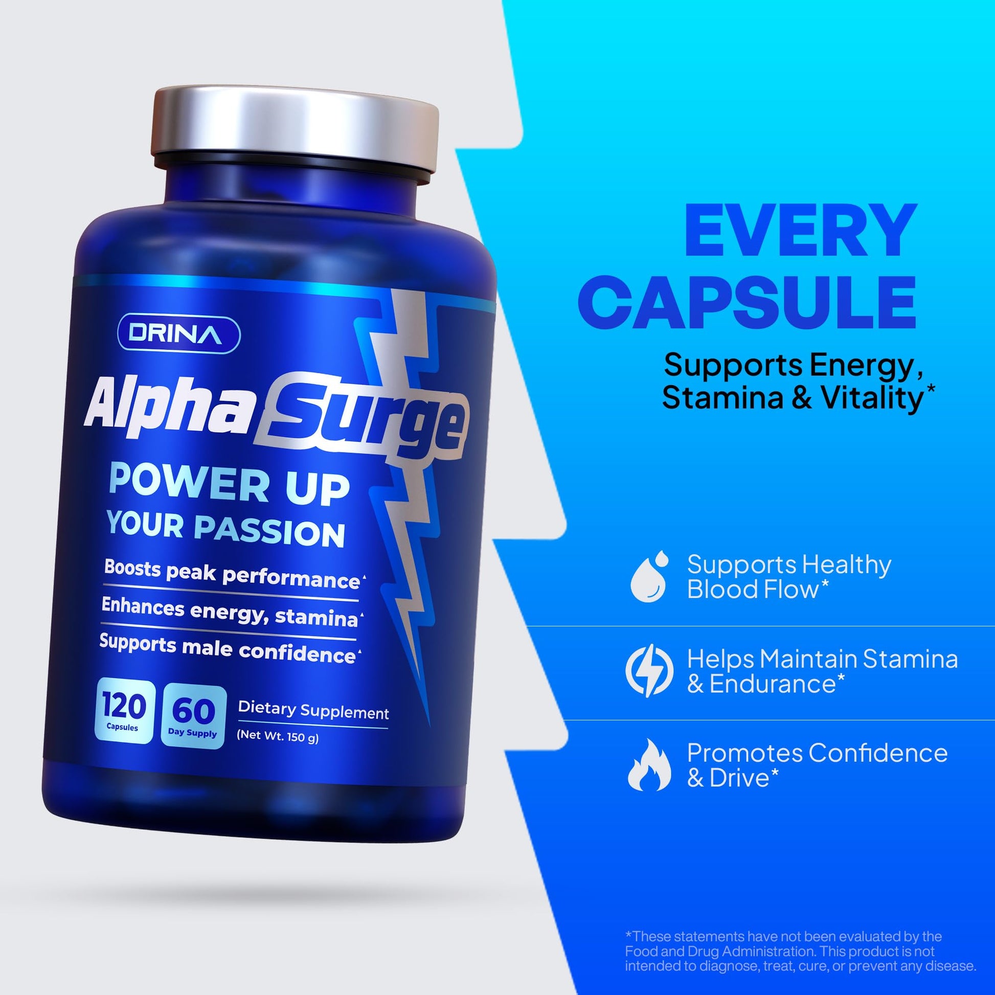 Pills for Men Fast Acting - Male Enhancing Supplement Testosterone Booster - Blood Flow, Libido, Size, Girth, Hardness, Stamina, Enlargement, Growth - Natural Performance Enhancer - 2 Month Supply DRINA uk supplements