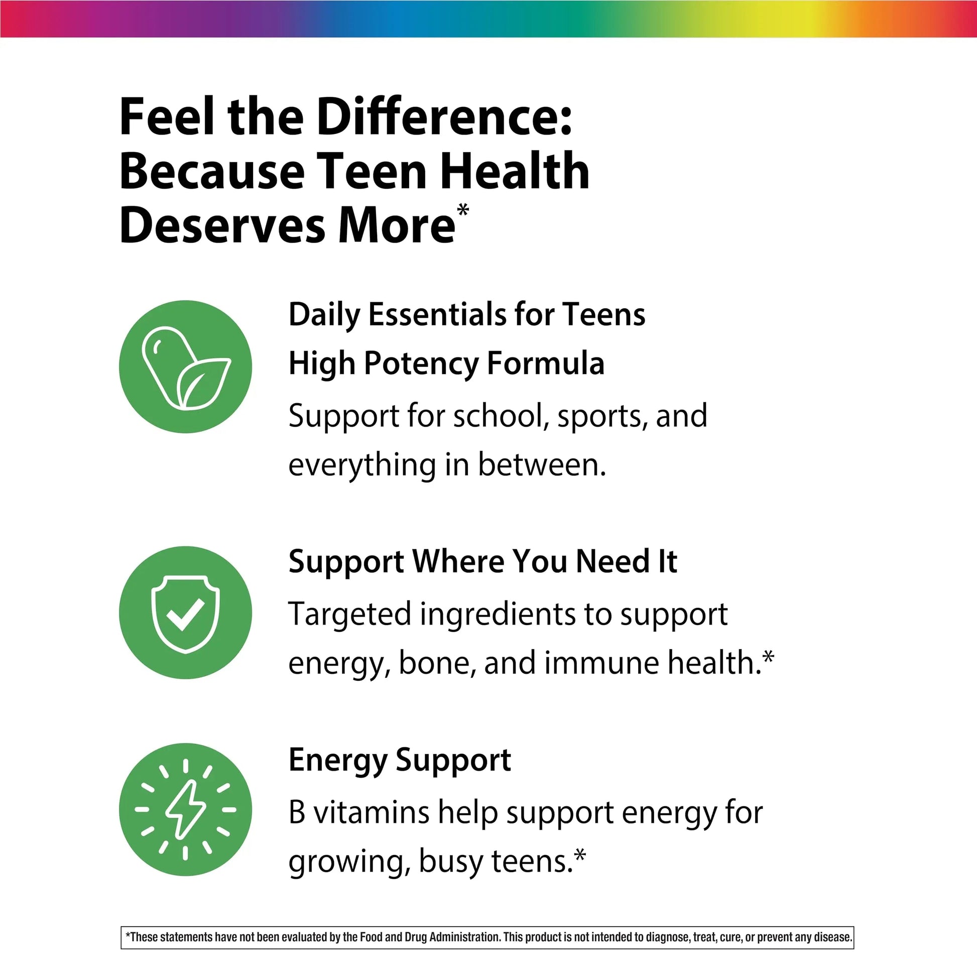 Rainbow Light Teen Multivitamin | 45 Caplets | for Boys and Girls | with DermaComplex, Real Food Nutrients & Iron | Rainbow Light uk supplements