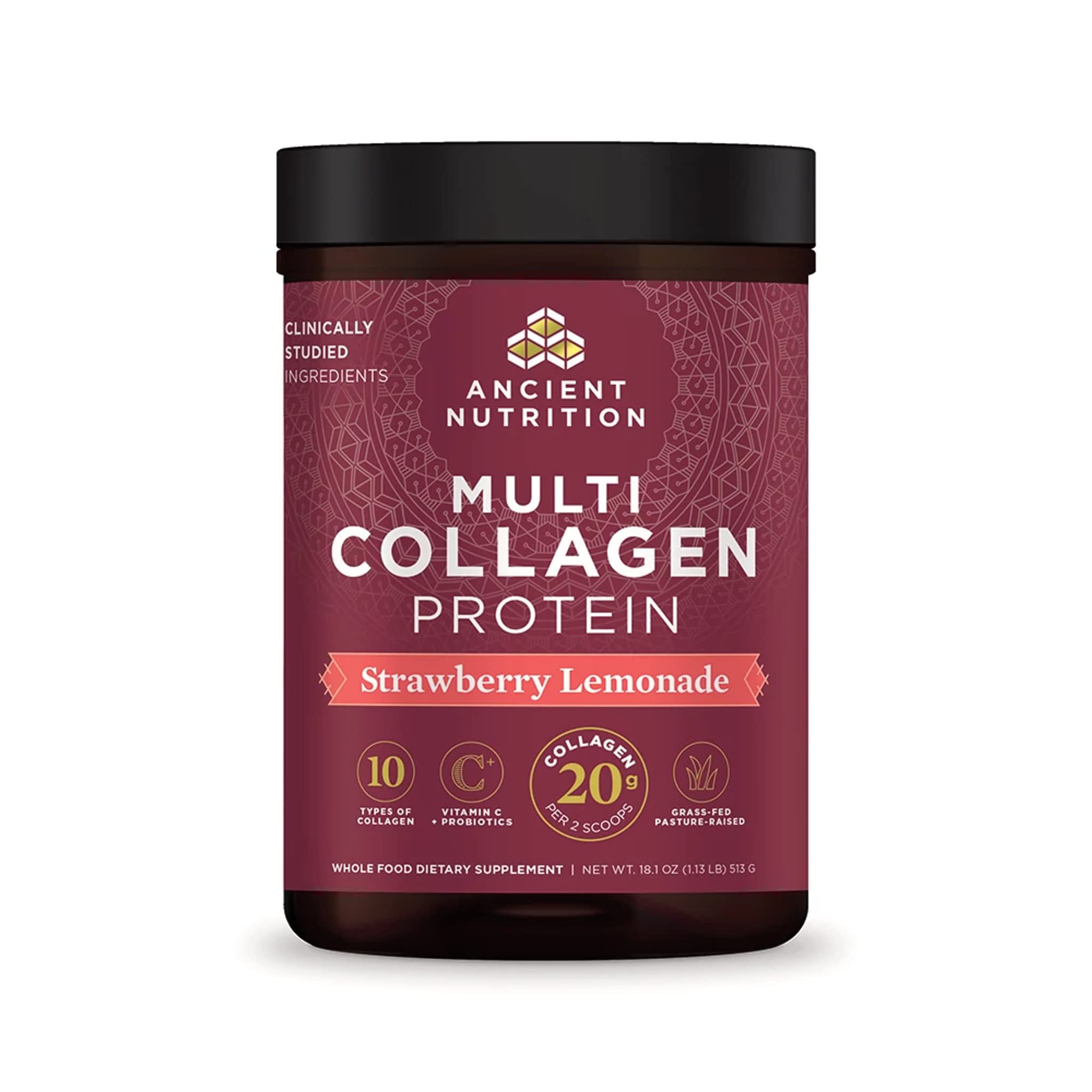 Ancient Nutrition Collagen Powder Protein, Multi Collagen Protein Powder, Strawberry Lemo Ancient Nutrition uk supplements