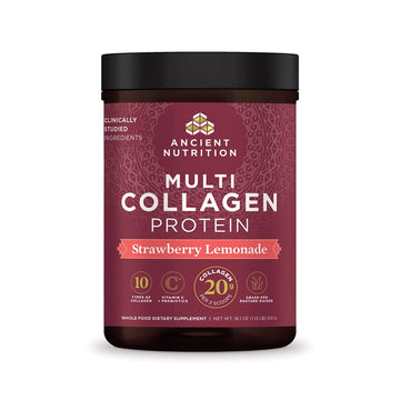 Ancient Nutrition Collagen Powder Protein, Multi Collagen Protein Powder, Strawberry Lemo Ancient Nutrition uk supplements