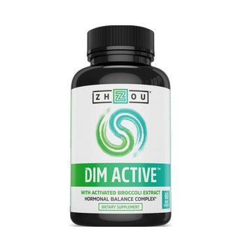 Zhou DIM Active - DIM Supplement, Hormone Balance for Women & Men, Hormonal Support with 250mg Diindolylmethane - 60 Vegan Capsules ZHOU uk supplements