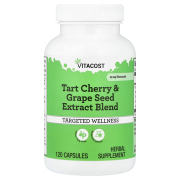 Vitacost Tart Cherry & Grape Seed Extract Blend - Standardized -- 120 Capsules Vitacost Brand uk supplements