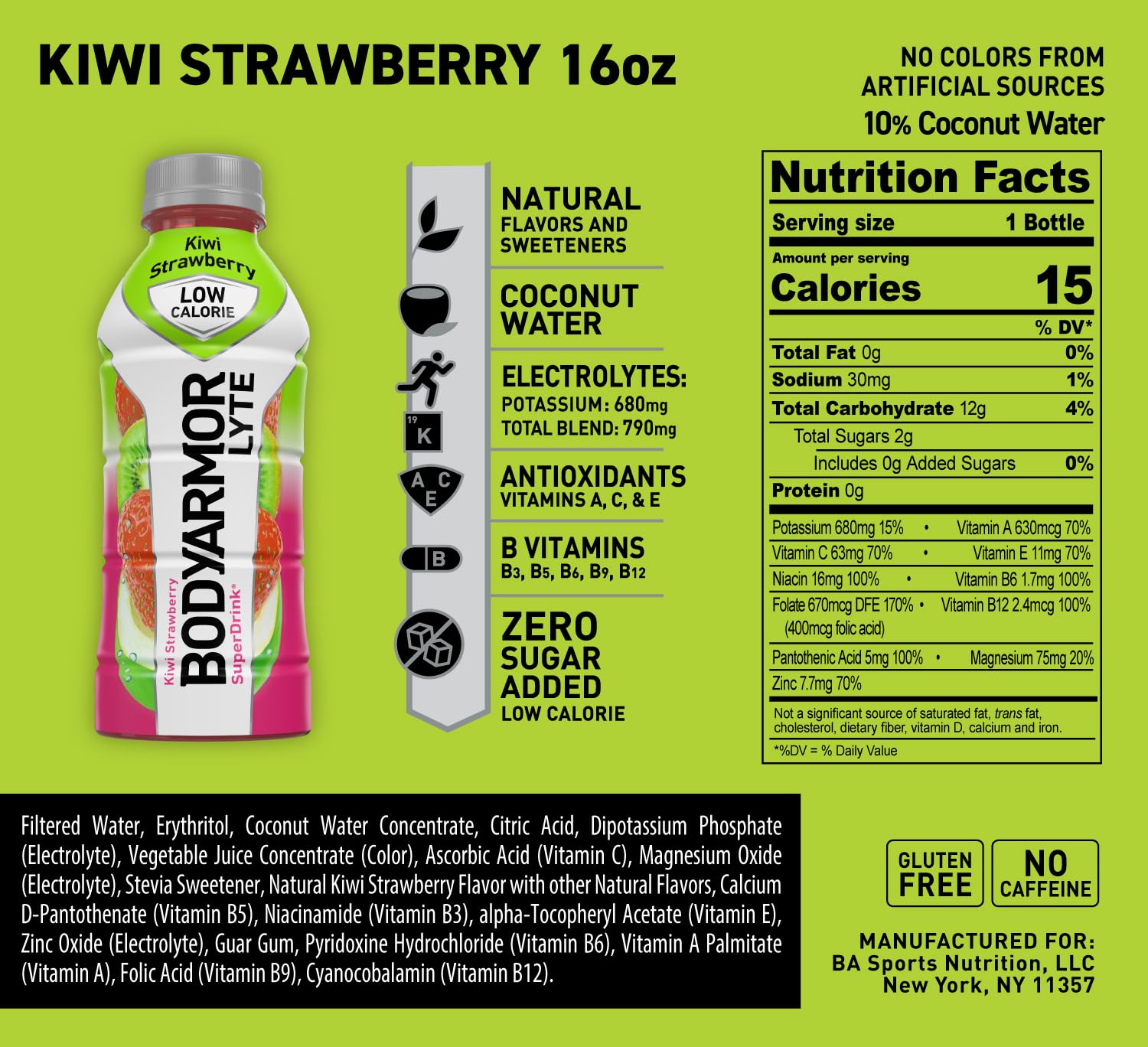 BODYARMOR LYTE Sports Drink Low-Calorie Sports Beverage, Kiwi Strawberry BODYARMOR uk supplements