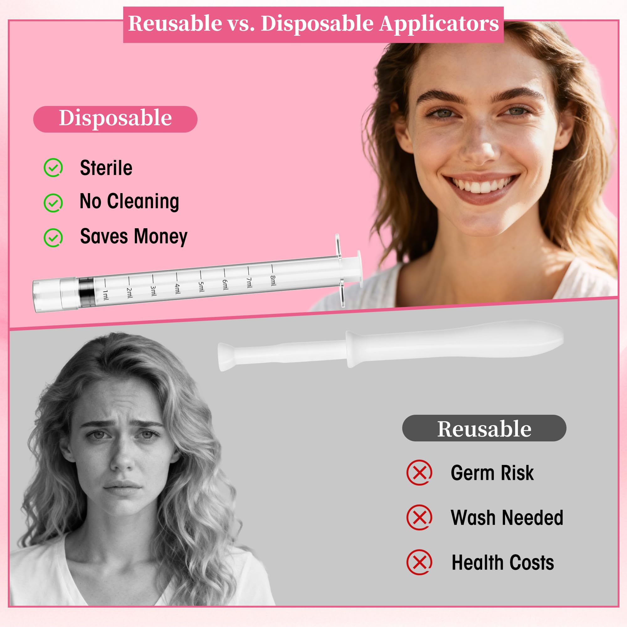 Disposable Vaginal Suppository Applicator for Women – 8ml Lube Injector Syringes with Smooth Tip, Fits Most Creams Gels Pills Tablet Suppositories, Sterilized Individually Wrapped, Pack of 20 BeHerk uk supplements