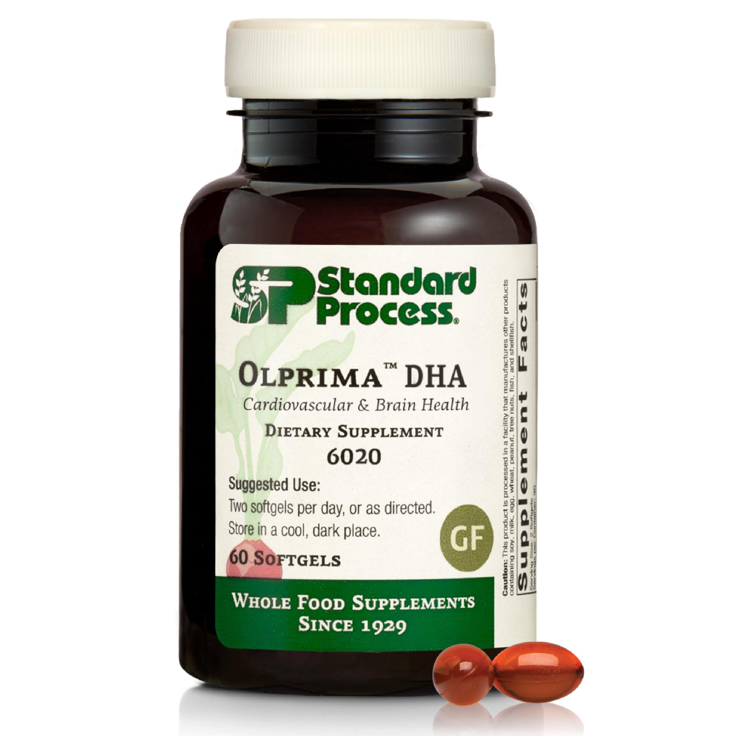 Standard Process Olprima DHA - Omega-3 Supplement for Heart & Brain Health - Gluten-Free, Non-Dairy & Non-Soy - 60 Softgels (30 Servings) Standard Process Inc. uk supplements