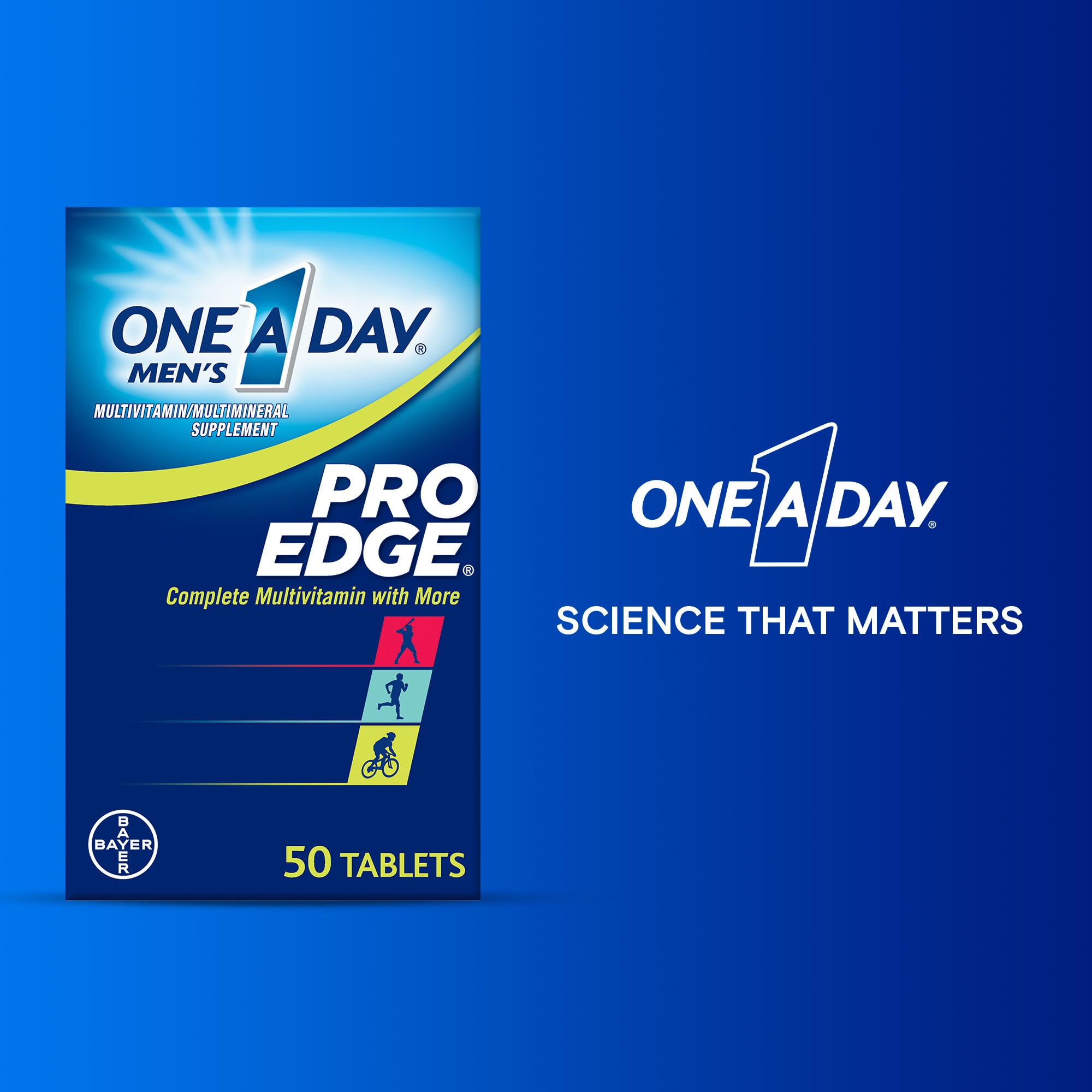 One A Day Men’s Pro Edge Multivitamin, Supplement with Vitamin A,C,D, E and Zinc for Immune Health Support and Magnesium for Healthy Muscle Function, 50 Count ONE A DAY uk supplements