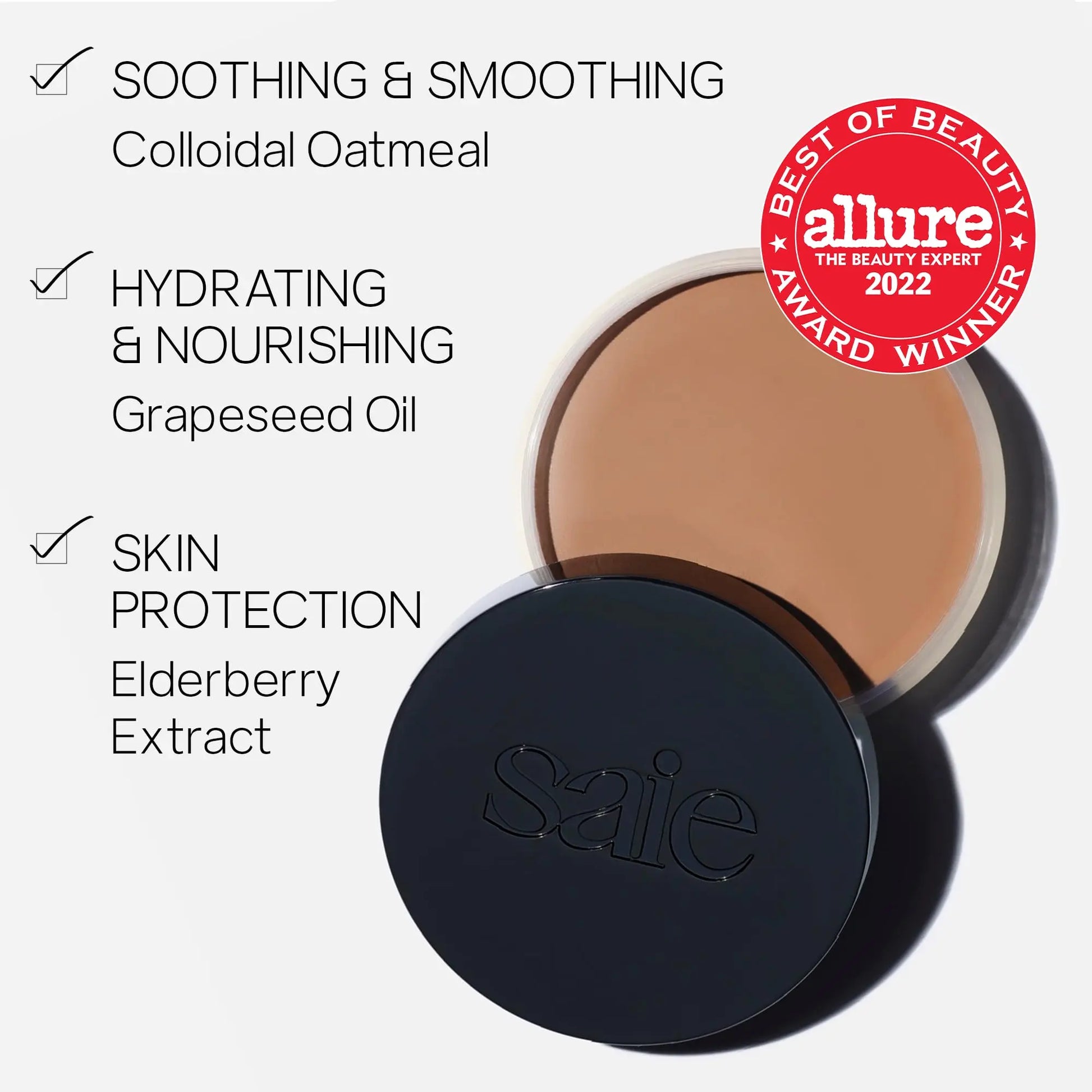 Saie Sun Melt Duo - The Big Brush - Soft, Multi-Use Liquid + Cream Makeup Brush With Synthetic Bristles Bundled With Sun Melt Bronzer in Tan Bronze - Buildable Cream Contour with Velvet Finish (1 oz) Saie uk supplements