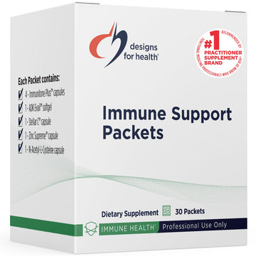 Designs for Health Immune Support Packets - One Month Supply with Immunitone Plus Mushroom Complex, Herbs, NAC, Vitamin D + K, Zinc, and Vitamin C (30 Packets) Designs for Health uk supplements