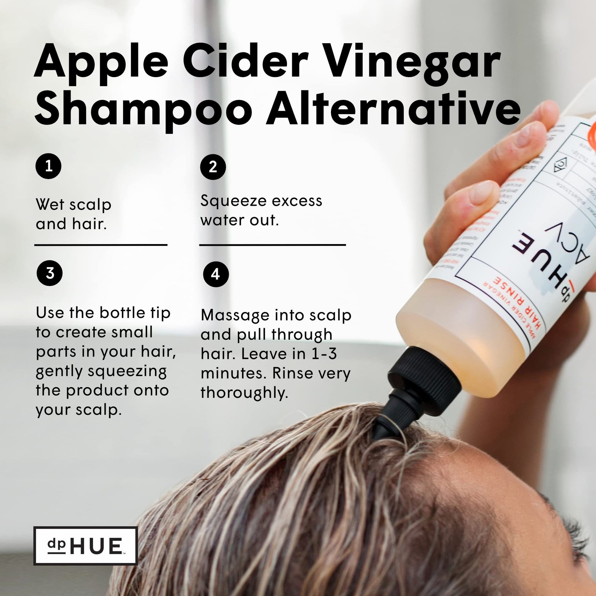dpHUE Apple Cider Vinegar Hair Rinse, 20 oz - Shampoo Alternative & Scalp Cleanser dpHUE uk supplements