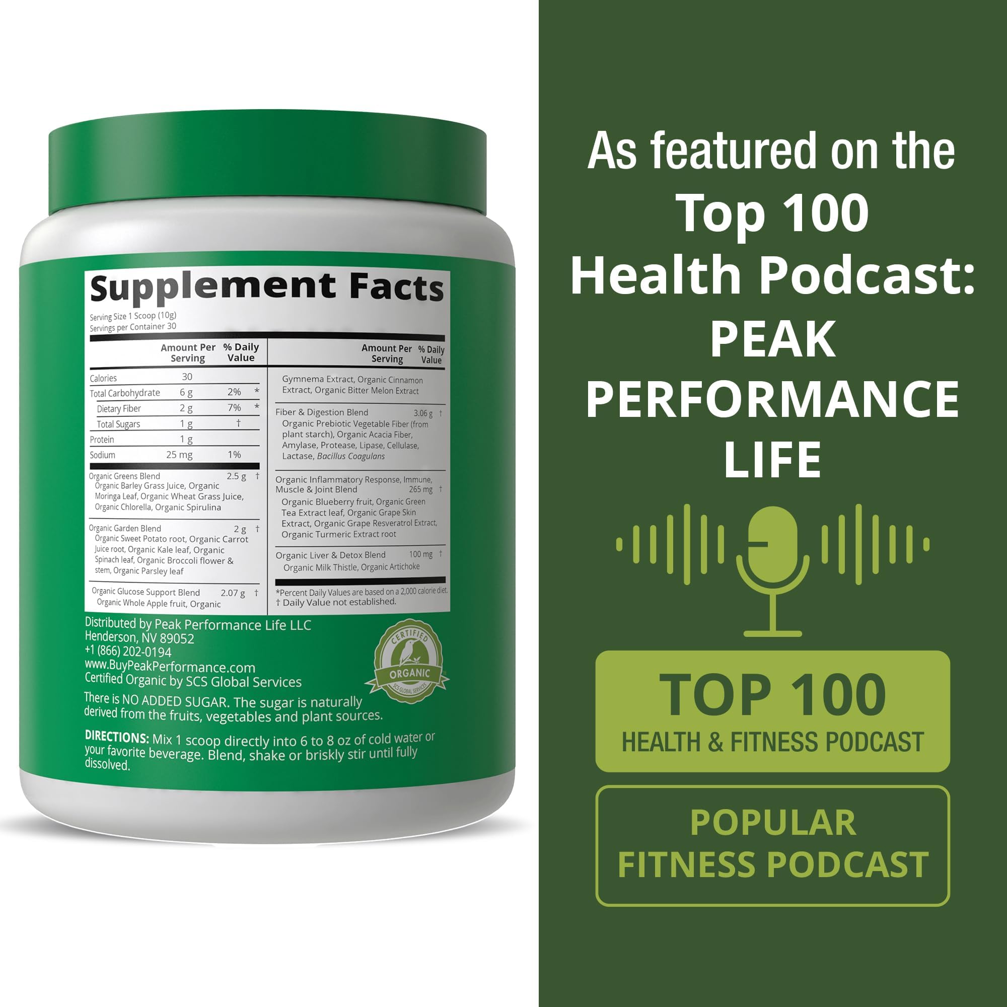 Peak Performance Unsweetened Organic Greens Superfood Powder. Super Greens Powder with 25+ Organic Ingredients for Max Energy and Athletic Performance. Vegan Keto Green Juice Daily Drink Peak Performance uk supplements