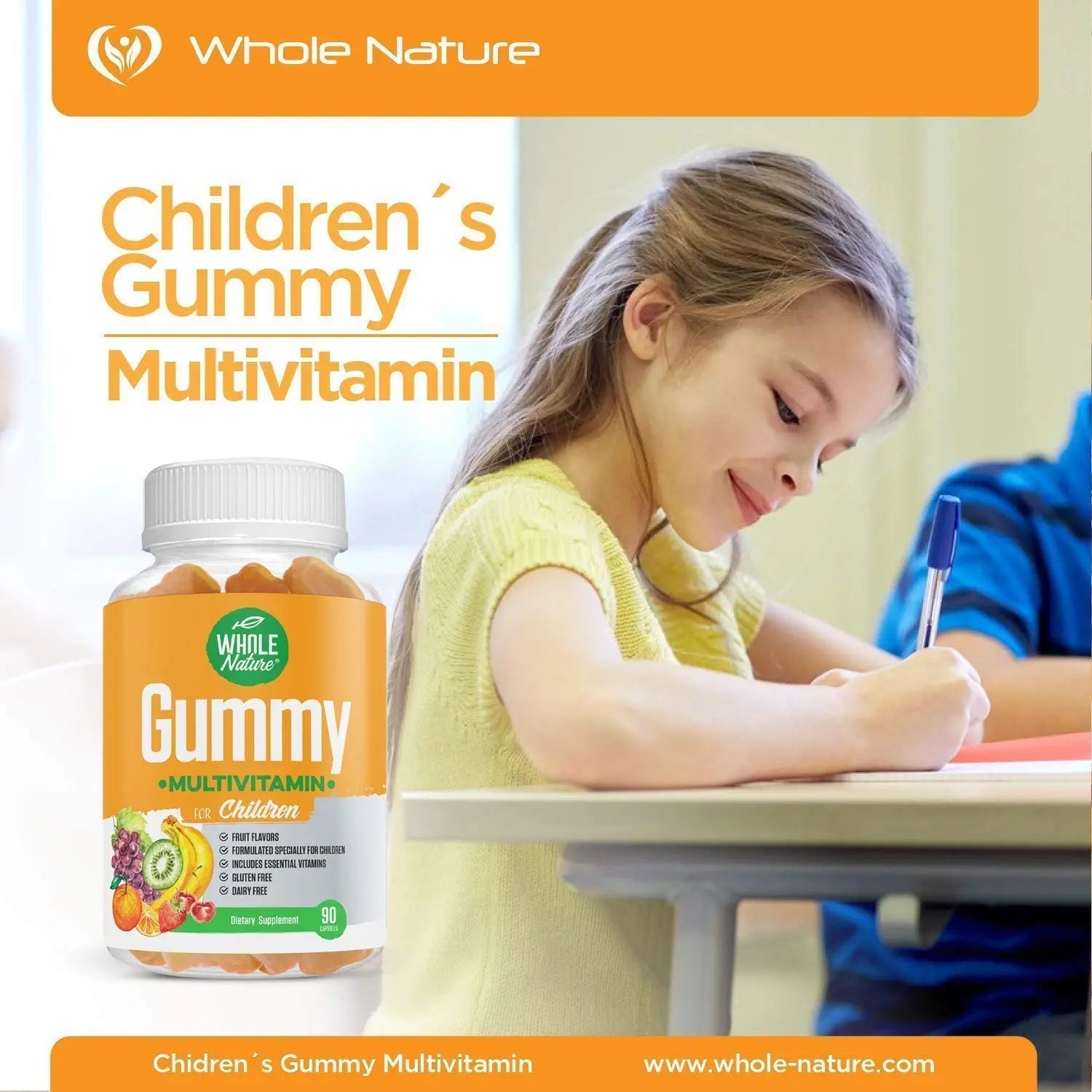 Whole Nature Kids Gummy Multivitamin - Complete Daily Essentials Childrens Vitamins and Minerals for Overall Wellness, 90 Gummies Whole Nature uk supplements