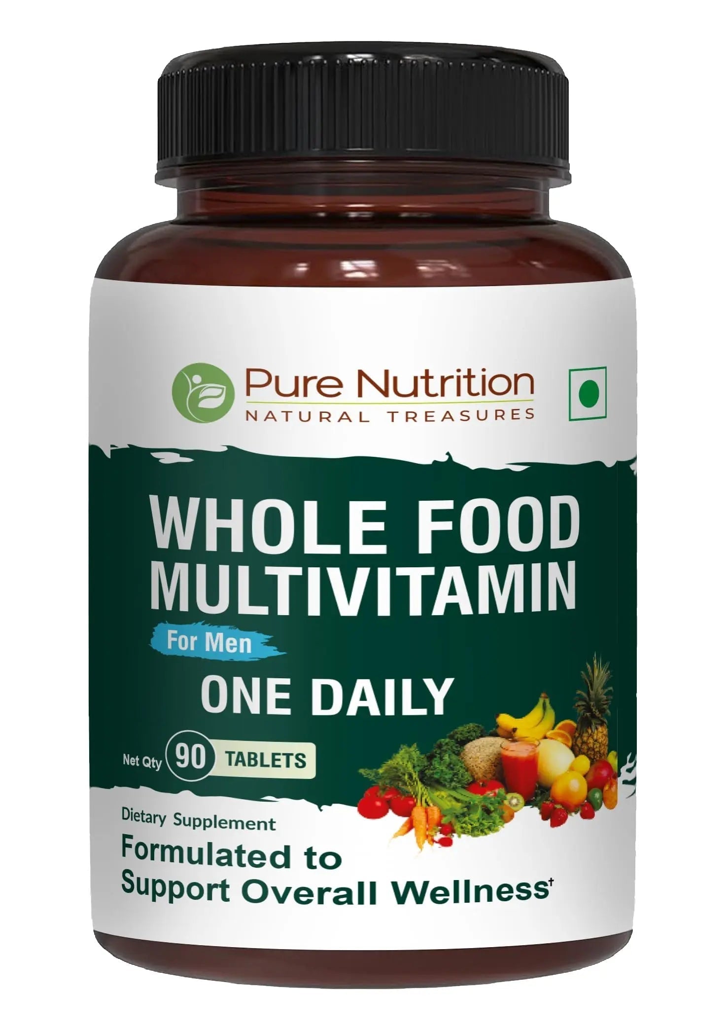 Pure Nutrition Whole Food Multivitamins for Men | 90 Tabs | One-A-Day | 100% RDA | 24 Natural Vitamins and Minerals | PURE NUTRITION NATURAL TREASURES uk supplements