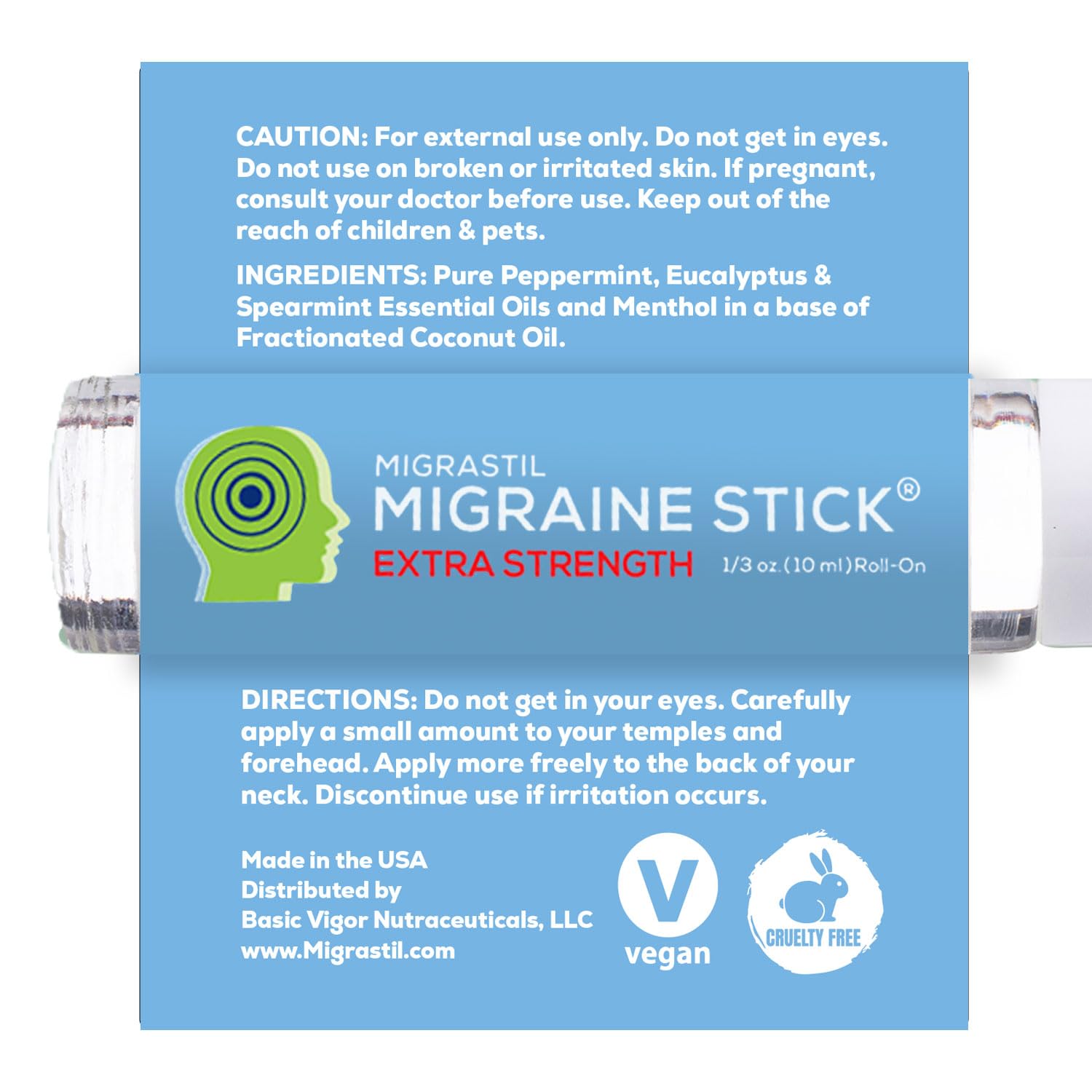 Basic Vigor Migrastil Extra Strength Migraine Stick & Stress Release Inhaler 2-Pack Basic Vigor uk supplements