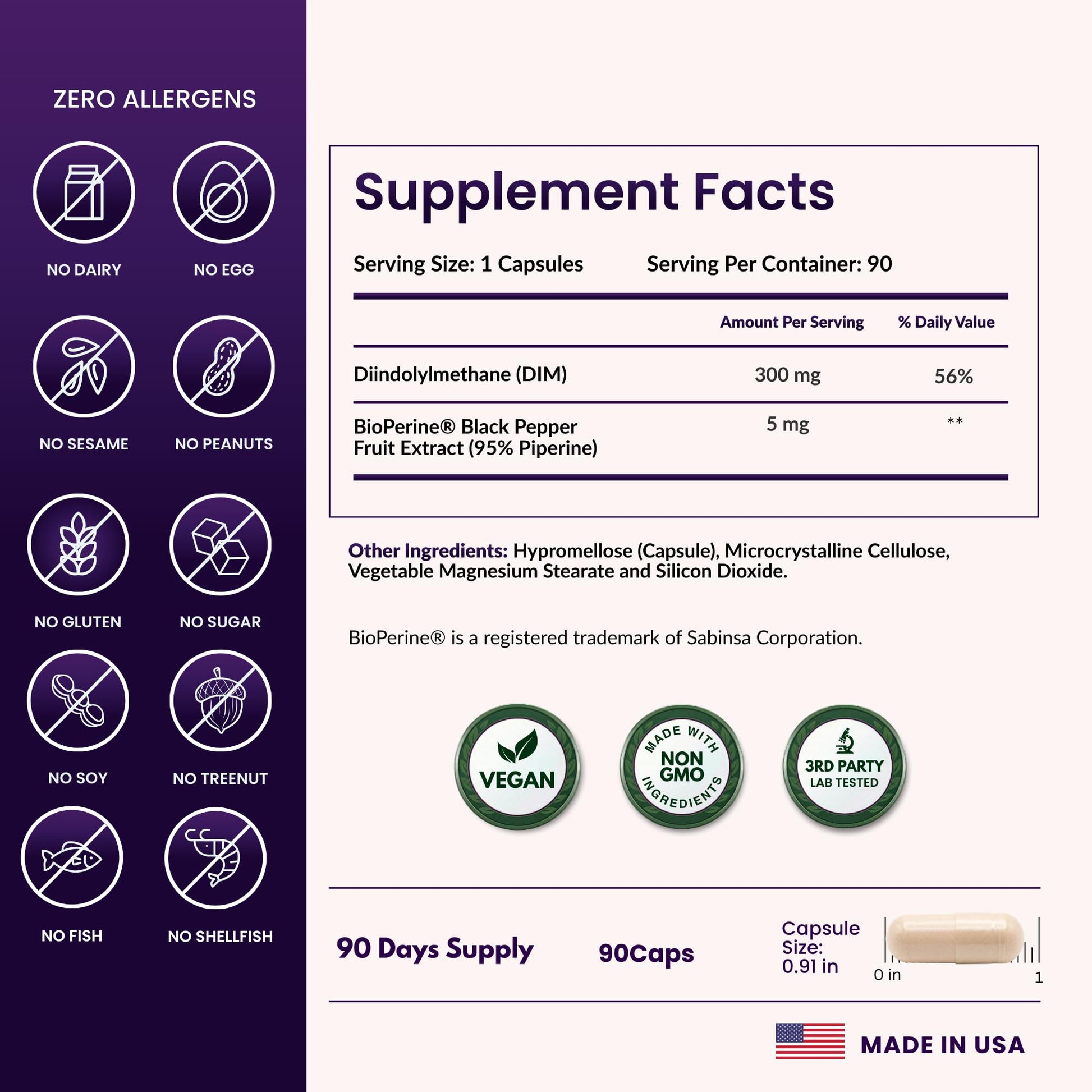 ForestLeaf DIM Supplement - 300mg DIM Estrogen Supplement for Women/Men - Diindolylmethane with BioPerine Black Pepper - Support for Detox, Metabolism, Hormone Balance & Menopause - 90 Caps ForestLeaf uk supplements