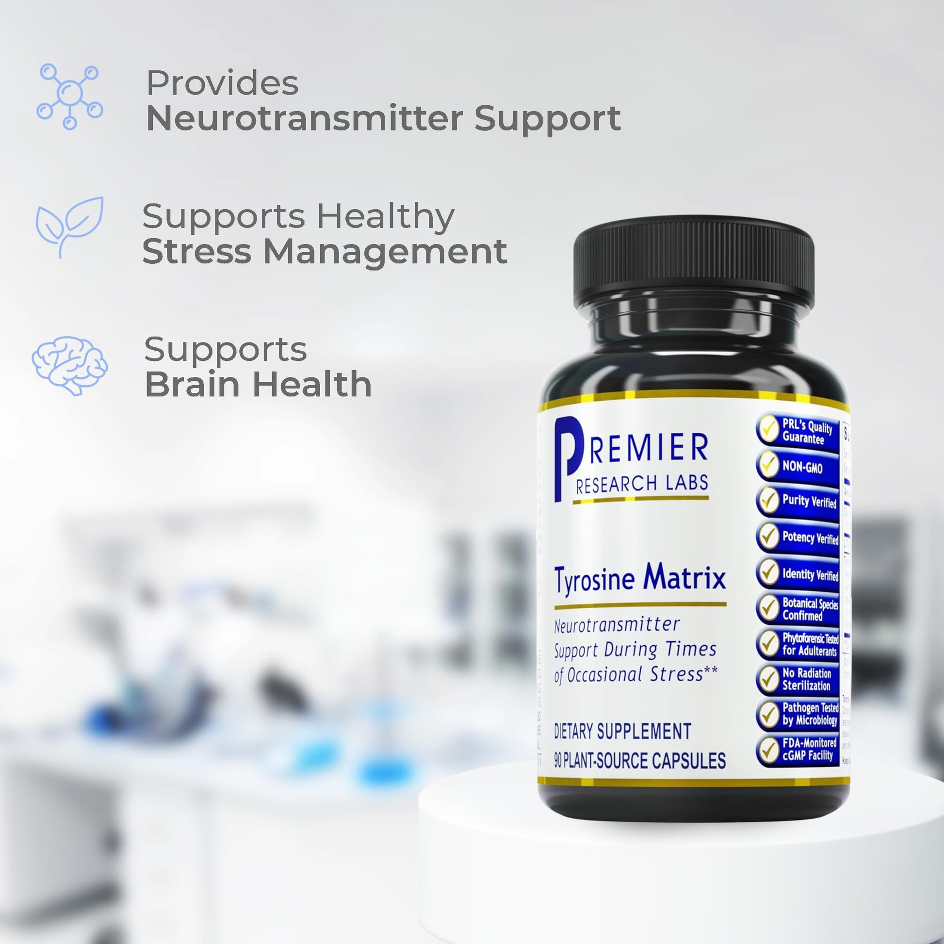 Premier Research Labs Tyrosine Matrix - L Tyrosine Supplement, L-tyrosine 944mg Capsules for Adults, Amino Acid Pills with Red Algae & Rhodiola Rosea - 90 Vegetarian Capsules Premier Research Labs uk supplements