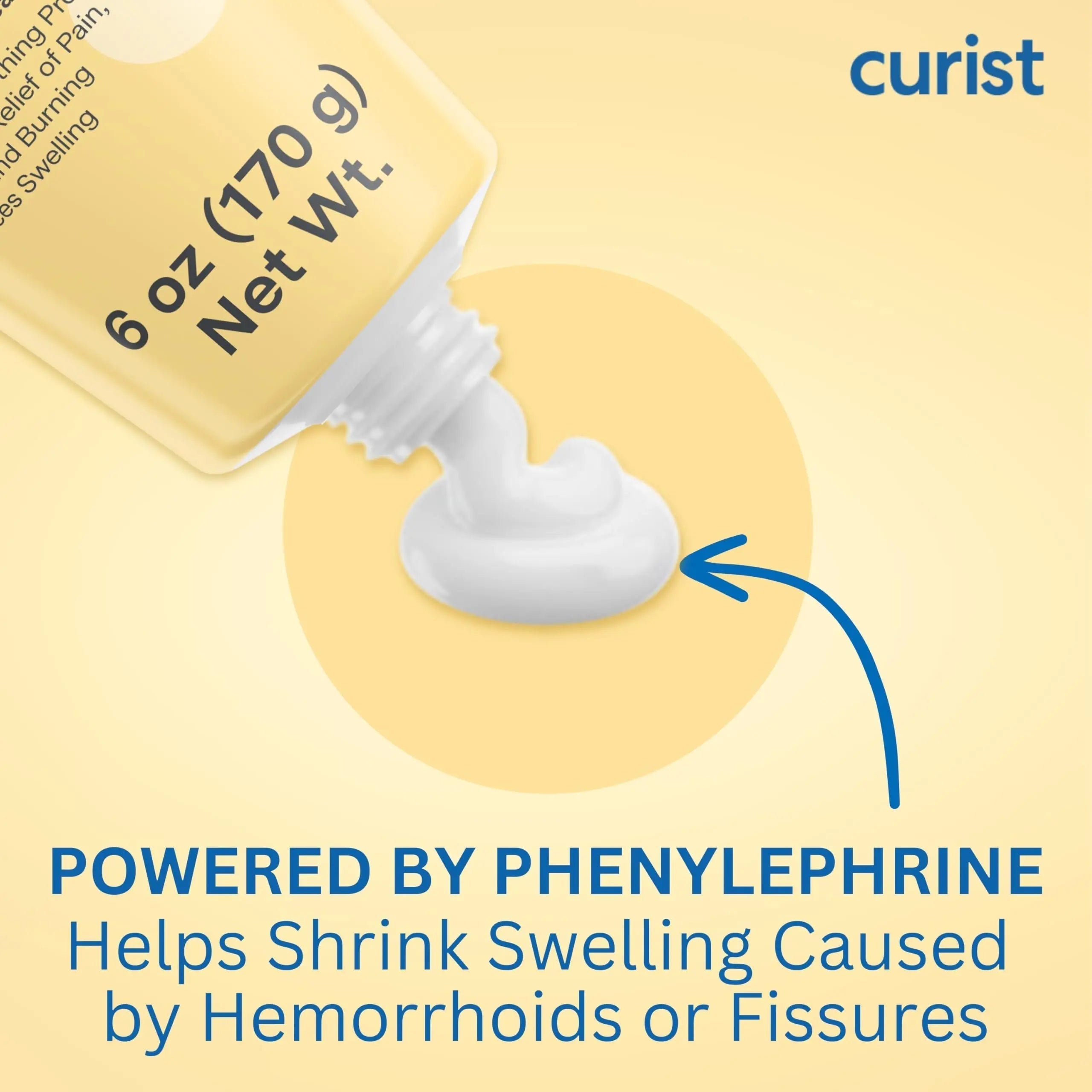 Curist Fissure and Hemorrhoid Cream with Lidocaine 5% and Phenylephrine HCl - Numbing Anal Fissure Cream Temporarily Shrinks Hemorrhoids - Reduces Itching, Swelling, & Burning - Huge Tube - 6oz Curist uk supplements