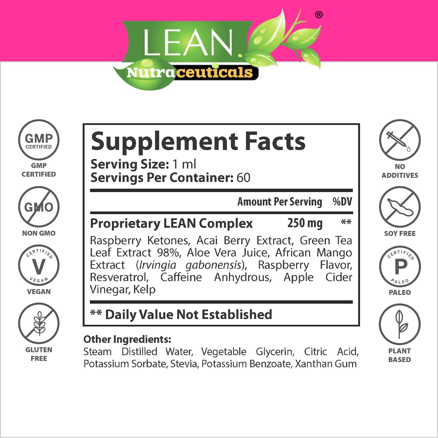 Weight Loss Perfect Keto Raspberry Ketone Drops, Appetite Suppressant Fat Burner LEAN Nutraceuticals uk supplements