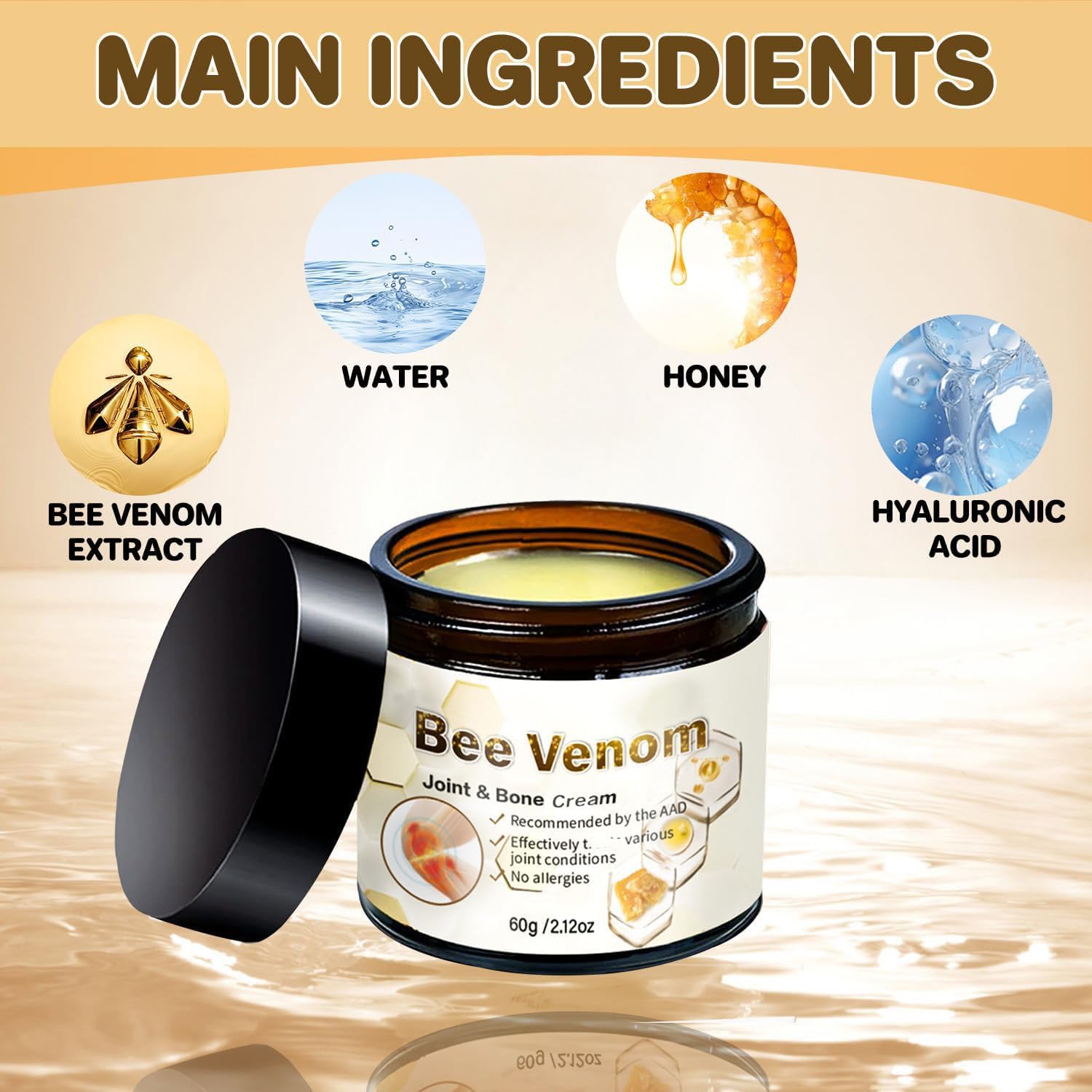 ArthroEase Bee Venom Arthritis Cream, Joint & Muscle Soothing Bee Venom Cream, Professional Bee Venom Joint Cream, Bee Venom Joint Gel - Specially for for Back, Neck, Hands, Knee (2 Bottle) Lmoy uk supplements