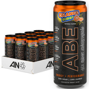 ABE Energy + Performance Sugar Free Energy Drink - All Black Everything Drink With Caffeine ABE all black everything uk supplements