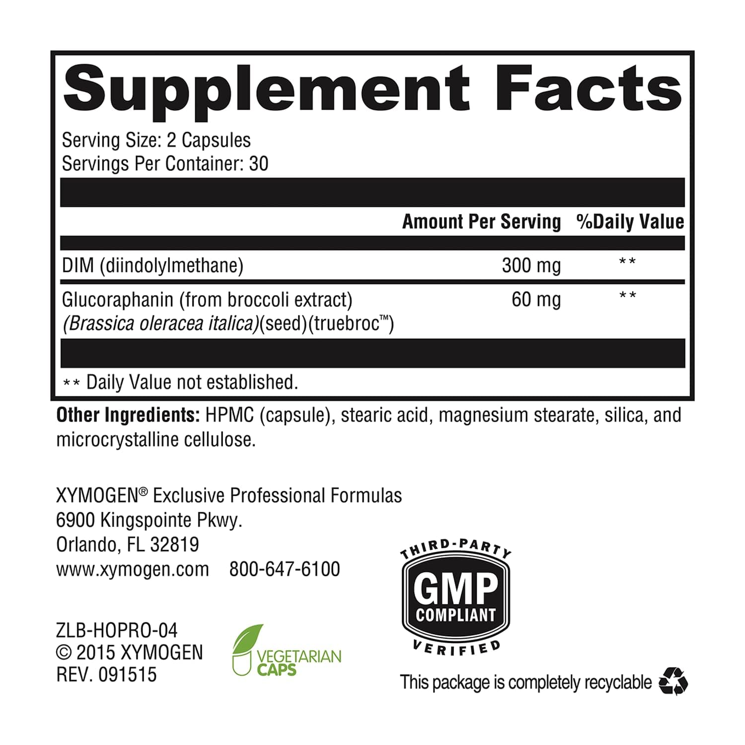 XYMOGEN Hormone Protect - Dim Supplements for Women with Glucoraphanin from Broccoli Extract - Promote Detoxification, Balance & Protect Estrogen Sensitive Tissues in The Breast & More (60 Capsules) XYMOGEN uk supplements