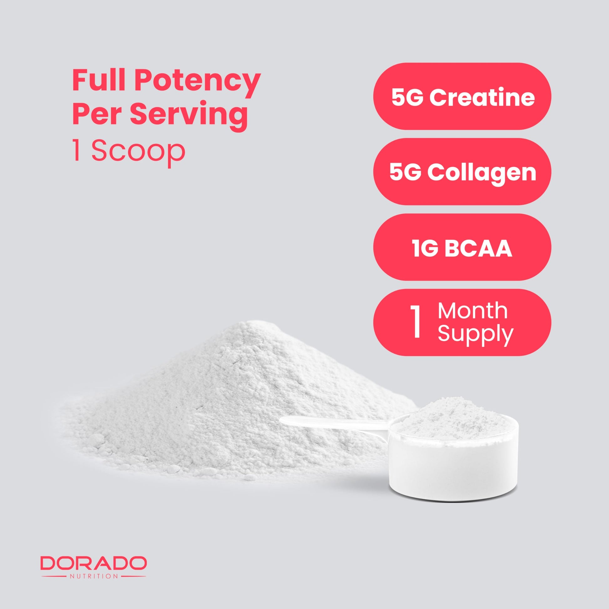 Creatine for Women | Creatine Monohydrate Powder 5G + 5000mg Collagen + 1000mg BCAA 2:1:1 Powder (30 Serving) Support Glutes, Lean Muscles, Recovery, Energy & Stamina Non-GMO, Gluten Free - USA Made DORADO NUTRITION uk supplements