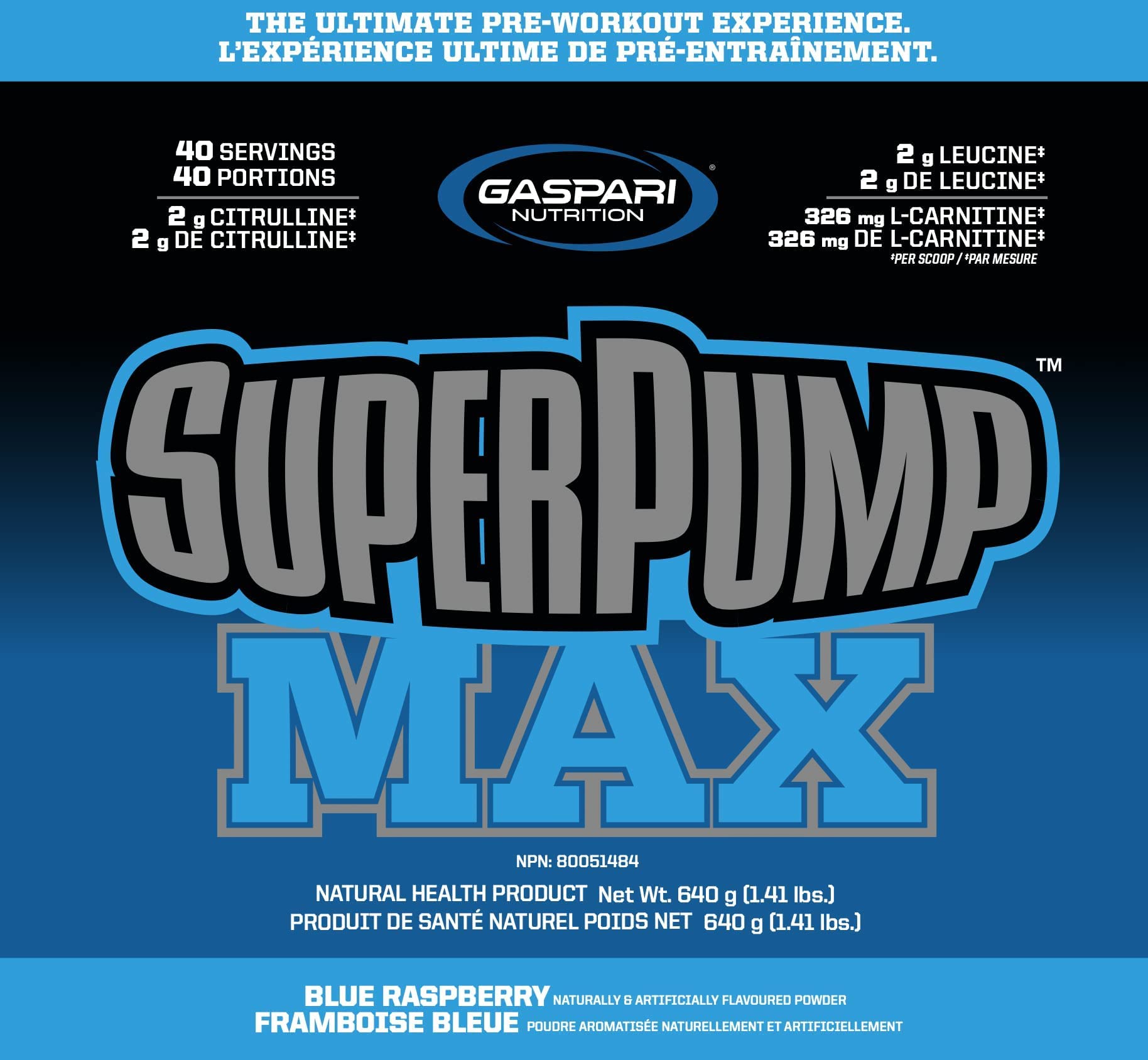Gaspari Nutrition SuperPump Max Blue Raspberry Ice - 1.41 lbs Gaspari Nutrition uk supplements