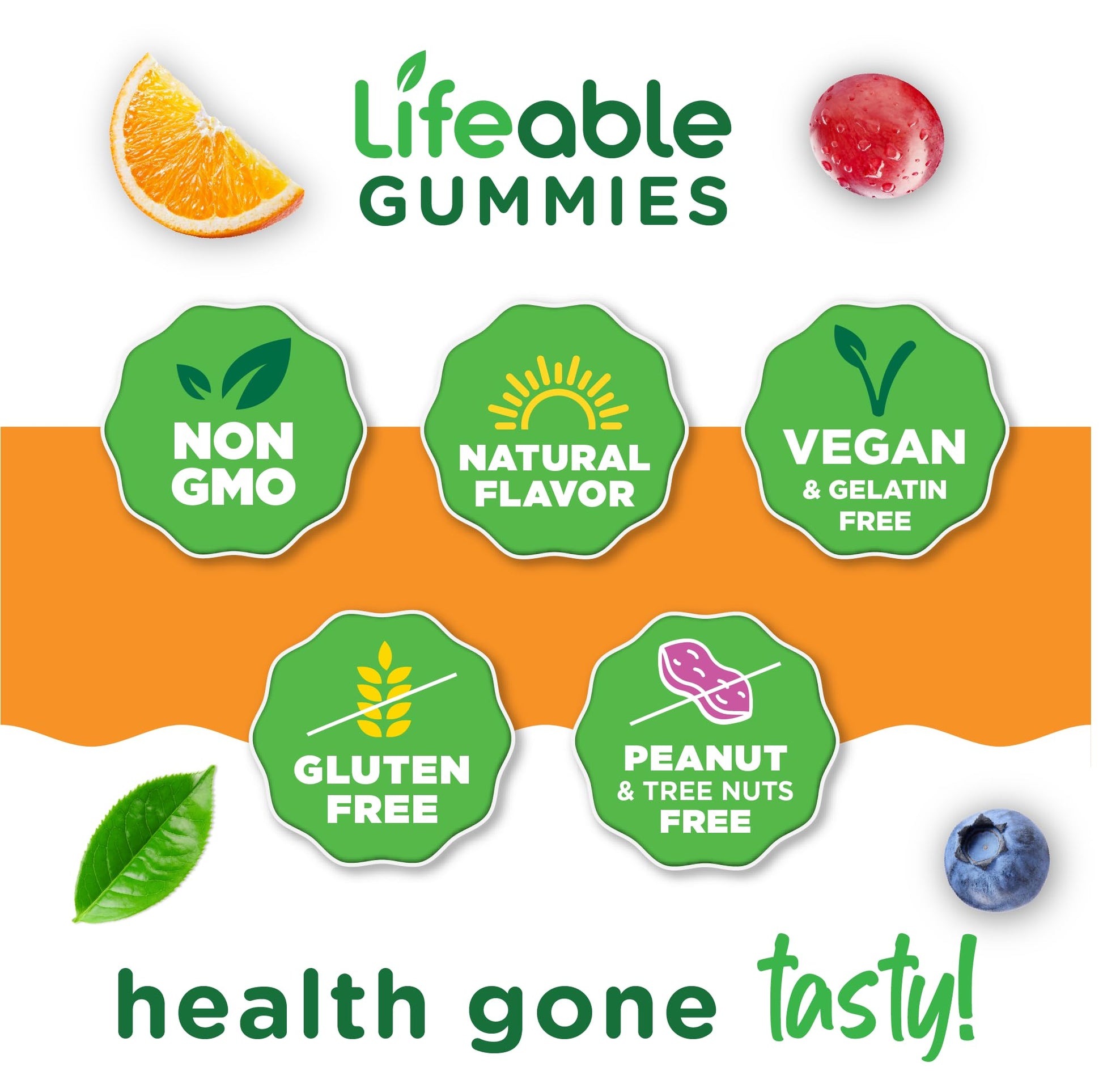 Lifeable Stress Aid Gummies for Teens | with Lemon Balm, GABA and L Theanine Supplements | Vegan Non GMO Mood Support Supplement | Great Tasing Stress Vitamins | L-Theanine for Teen | 90 Gummies Lifeable uk supplements