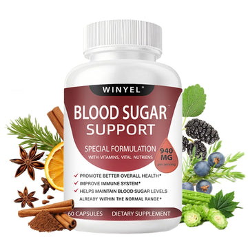 WINYEL Blood Sugar Complex Supplement - with Cinnamon, Bitter Melon, Chromium, Mulberry, Alpha Lipoic Acid, 60 Capsules WINYEL uk supplements