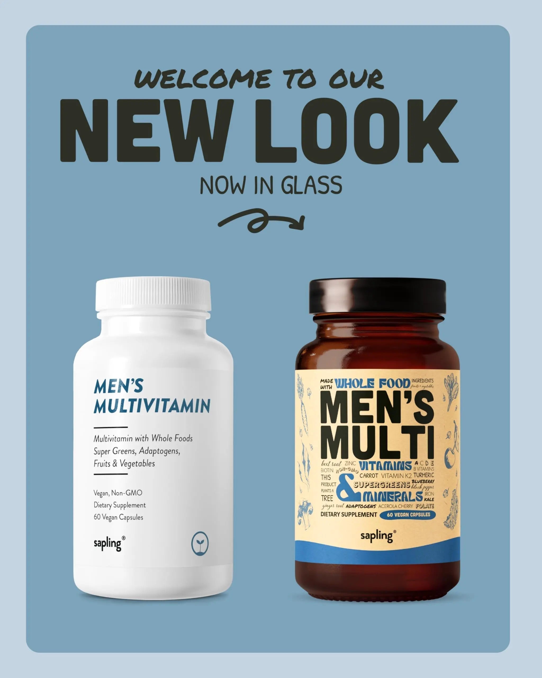Multivitamin for Men - Daily Men’s Multivitamin - Methylated B Complex with Whole Food Ingredients, Vitamin B12, Folate sapling uk supplements