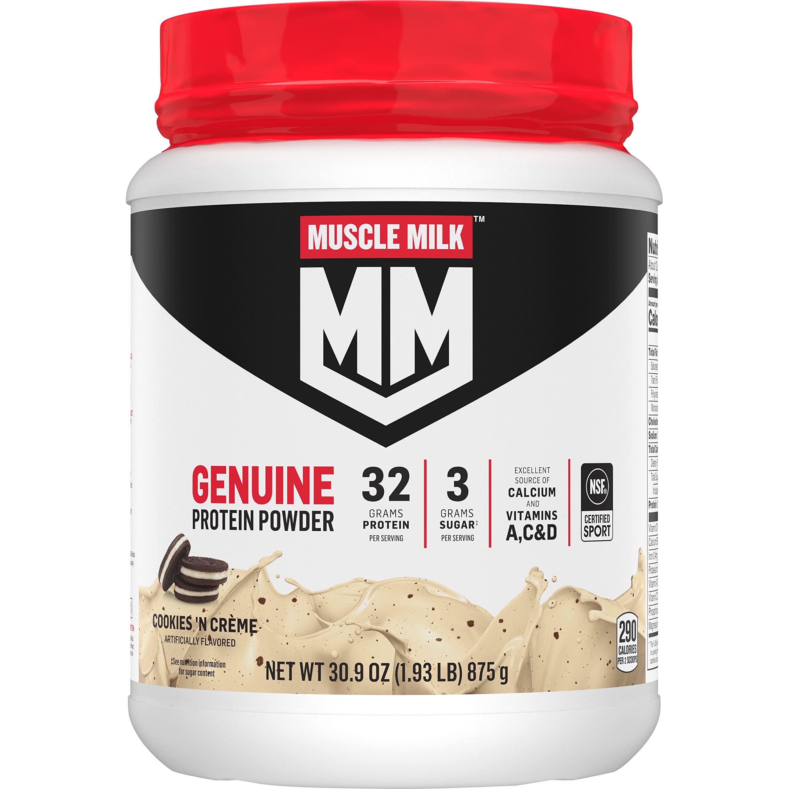 Muscle Milk Genuine Protein Powder, Cookies 'N Crème, 1.93 Pounds, 12 Servings Muscle Milk uk supplements