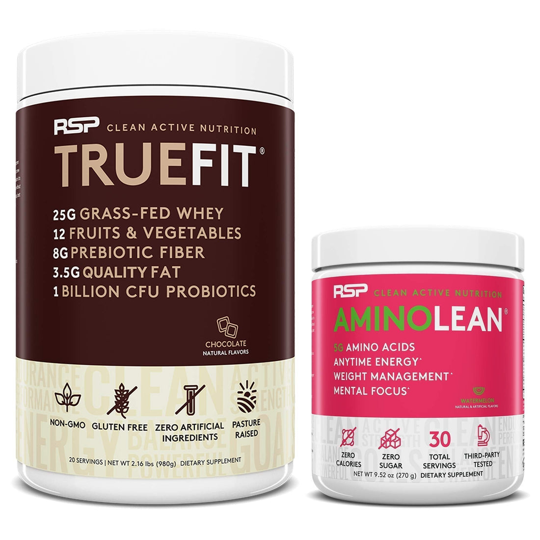RSP NUTRITION TrueFit Protein Powder (Chocolate 2 LB) with AminoLean Pre Workout RSP NUTRITION uk supplements