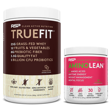 RSP NUTRITION TrueFit Protein Powder (Chocolate 2 LB) with AminoLean Pre Workout RSP NUTRITION uk supplements