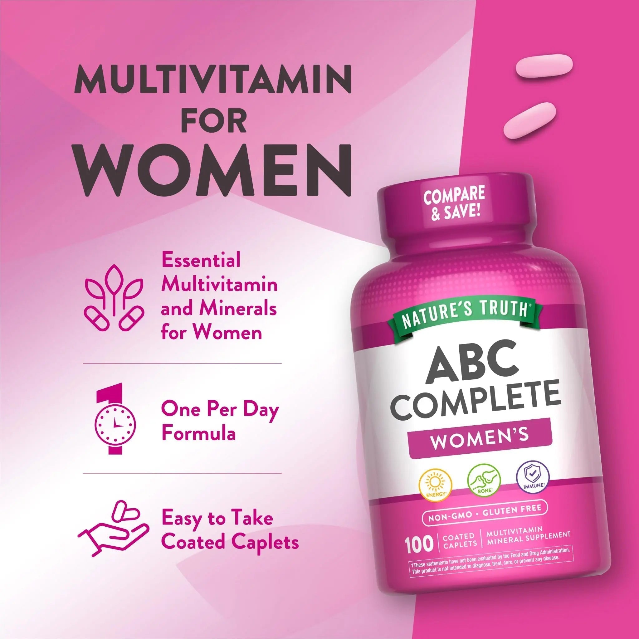 Nature's Truth Multivitamin for Women with Iron | 100 Pills | Non-GMO & Gluten Free Supplement | ABC Complete Nature's Truth uk supplements