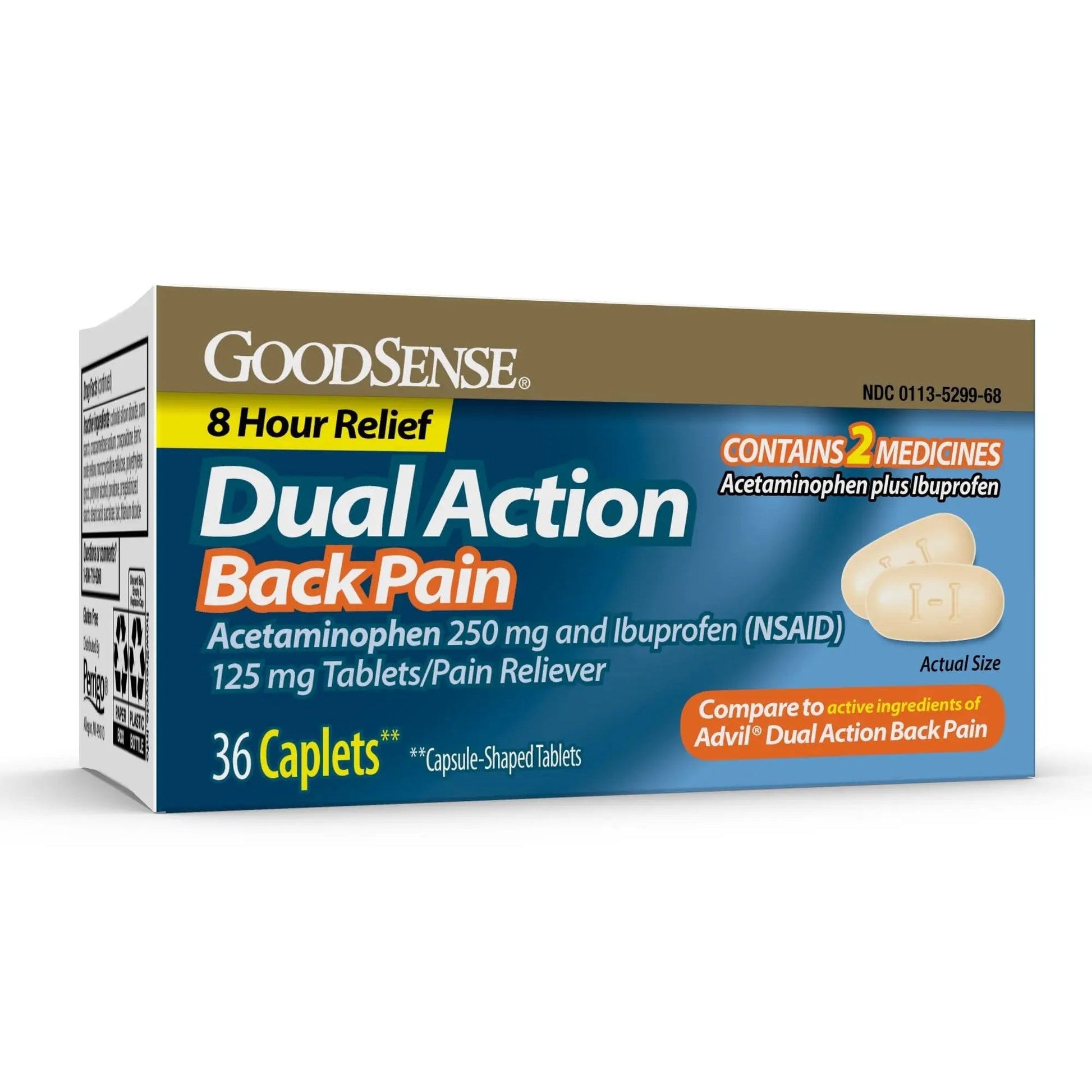 GoodSense Dual Action Acetaminophen and Ibuprofen (NSAID) Tablets, 250 mg/125 mg, Back Pain, 36 Count GoodSense uk supplements