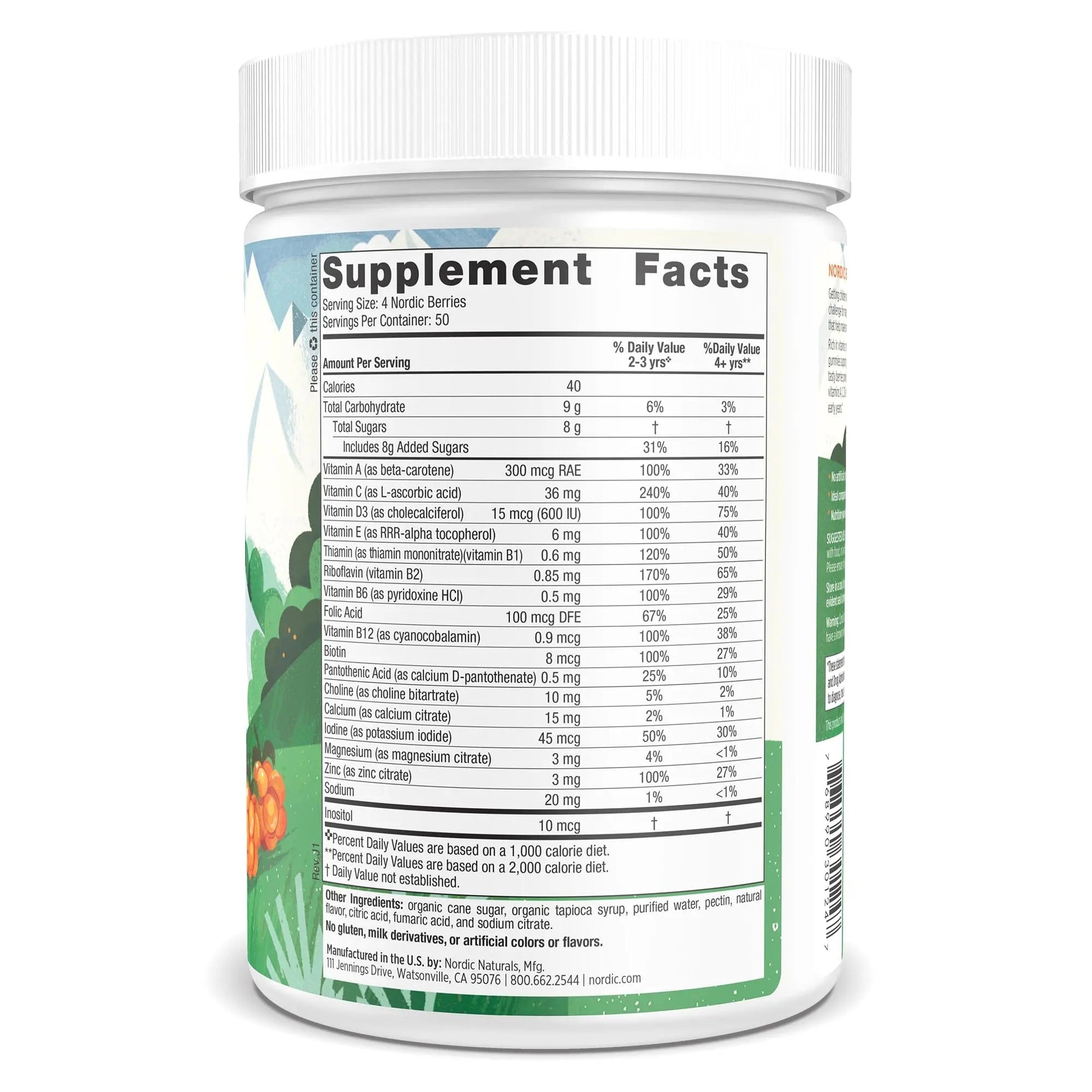 Nordic Naturals Nordic Berries, Citrus - 200 Gummy Berries - Great-Tasting Multivitamin for Ages 2+ - Growth, Development Nordic Naturals uk supplements
