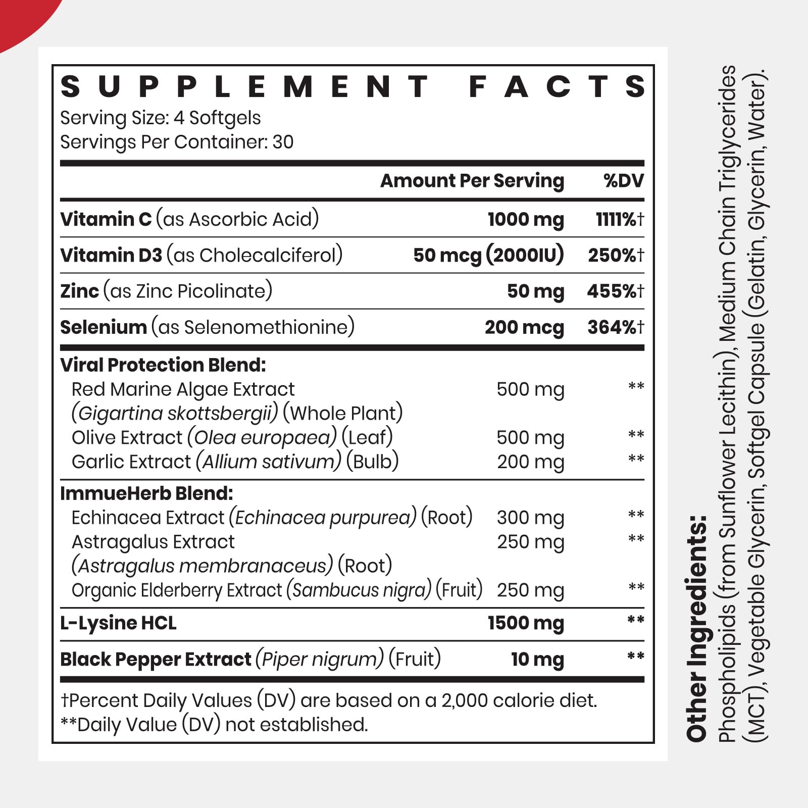 CyberCerix Advanced Liposomal Immune Supplement, Complex with L-Lysine 1,500mg, Vitamins, Minerals & Herbal Extracts, Comprehensive Daily Wellness Blend for Men & Women - 120 Capsules CyberCerix uk supplements