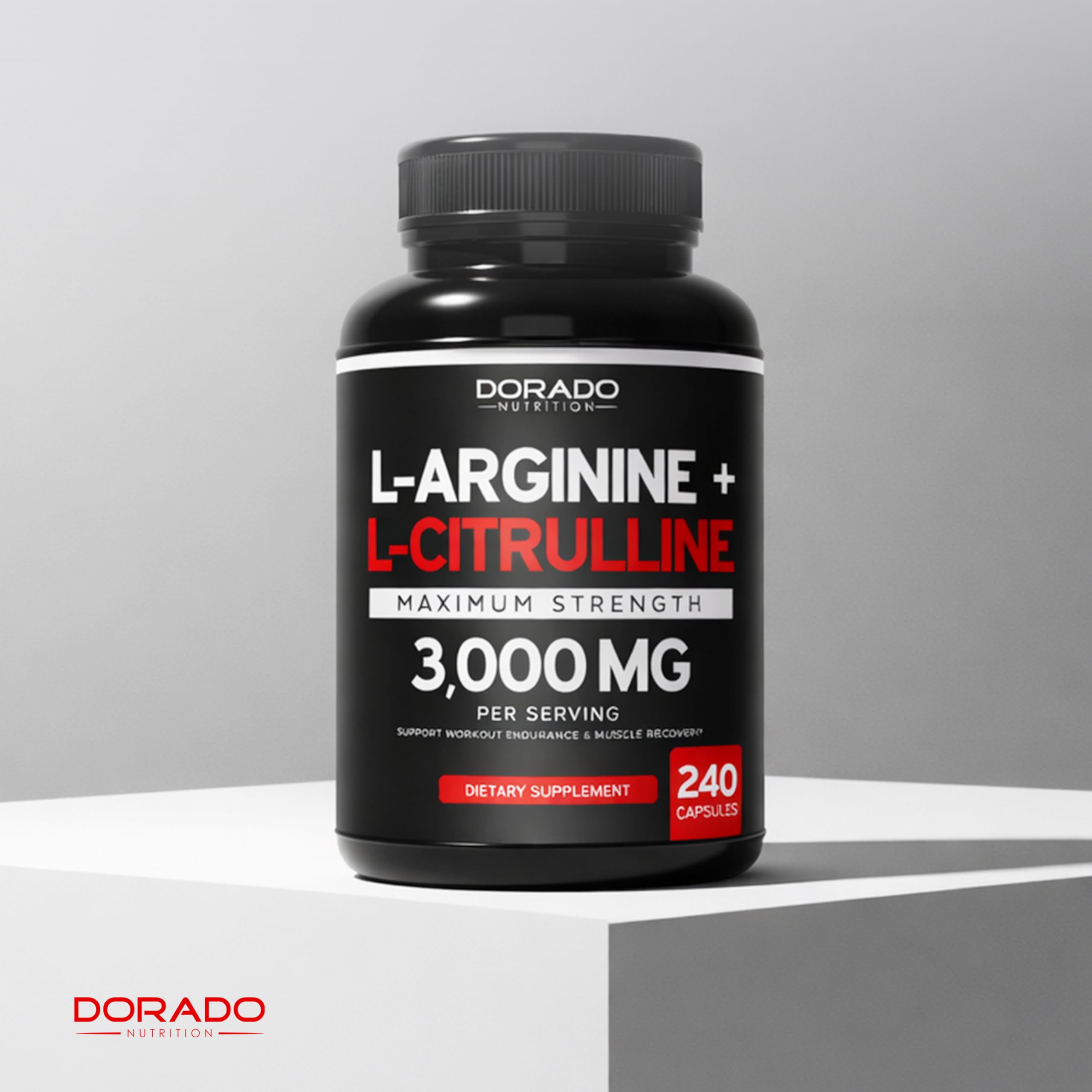 L Arginine L Citrulline Supplement 3000mg (240 Capsules) Nitric Oxide Pills for Men - Stamina, Endurance, Performance for Workouts - NO Supplements for Men DORADO NUTRITION uk supplements