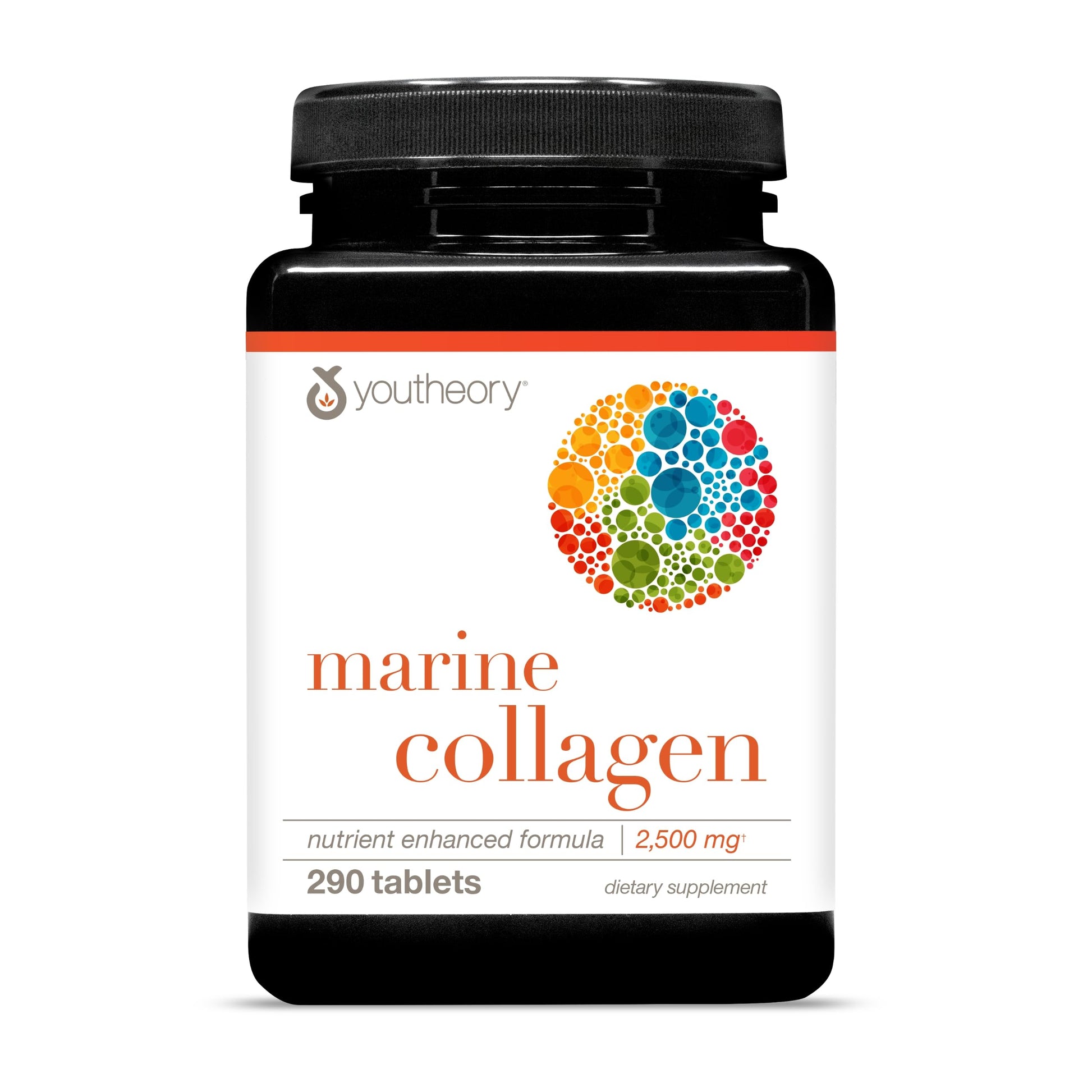 Youtheory Marine Collagen Tablets - 2,500 mg Fish-Sourced Collagen Peptides- with Vitamins A, C, E, B6 & B12 - Supports Joint & Nail Health* - Highly Absorbable - 290 Tablets (58-Day Supply) Youtheory uk supplements