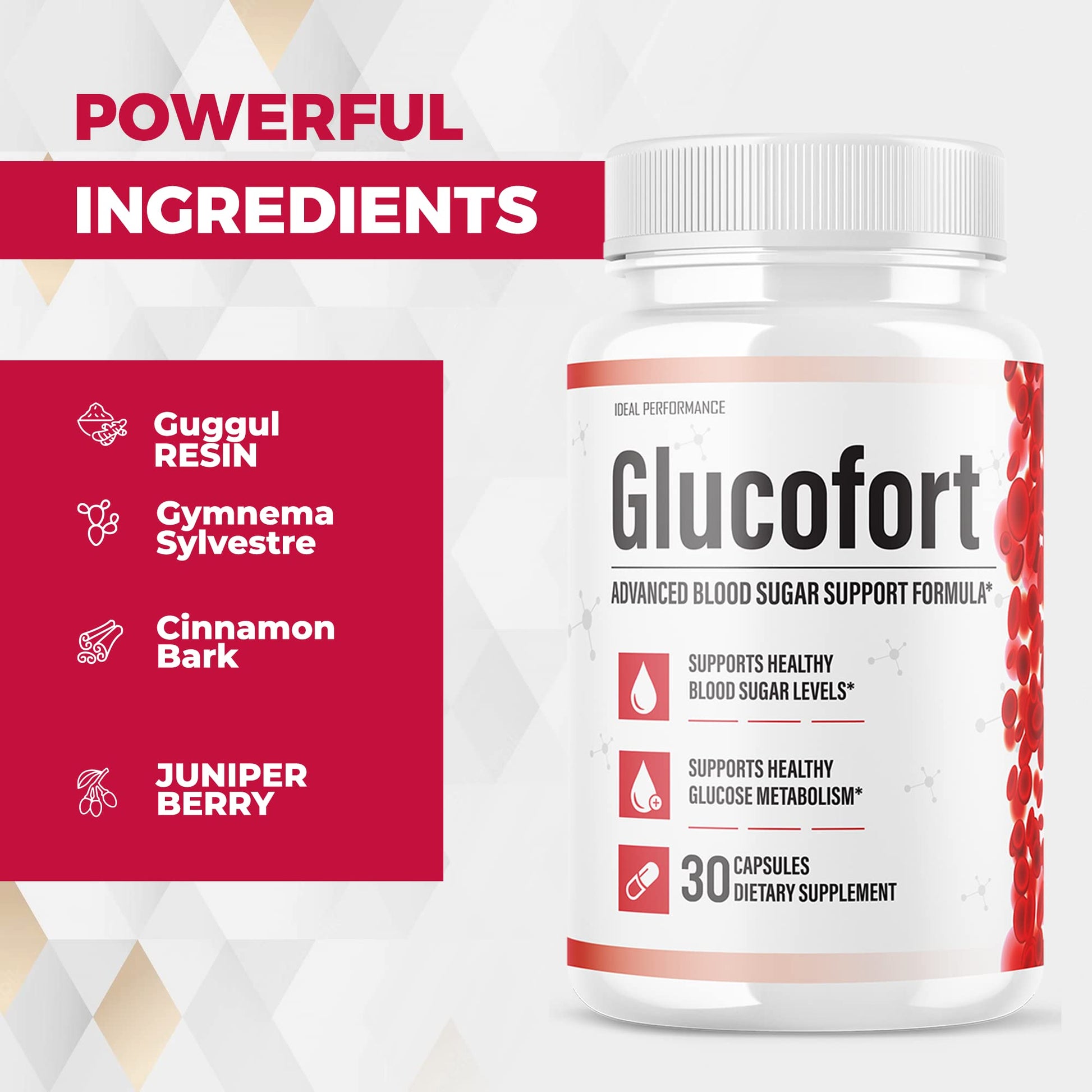 IDEAL PERFORMANCE (Official) Glucofort Supplement Support Formula (3 Pack) IDEAL PERFORMANCE uk supplements