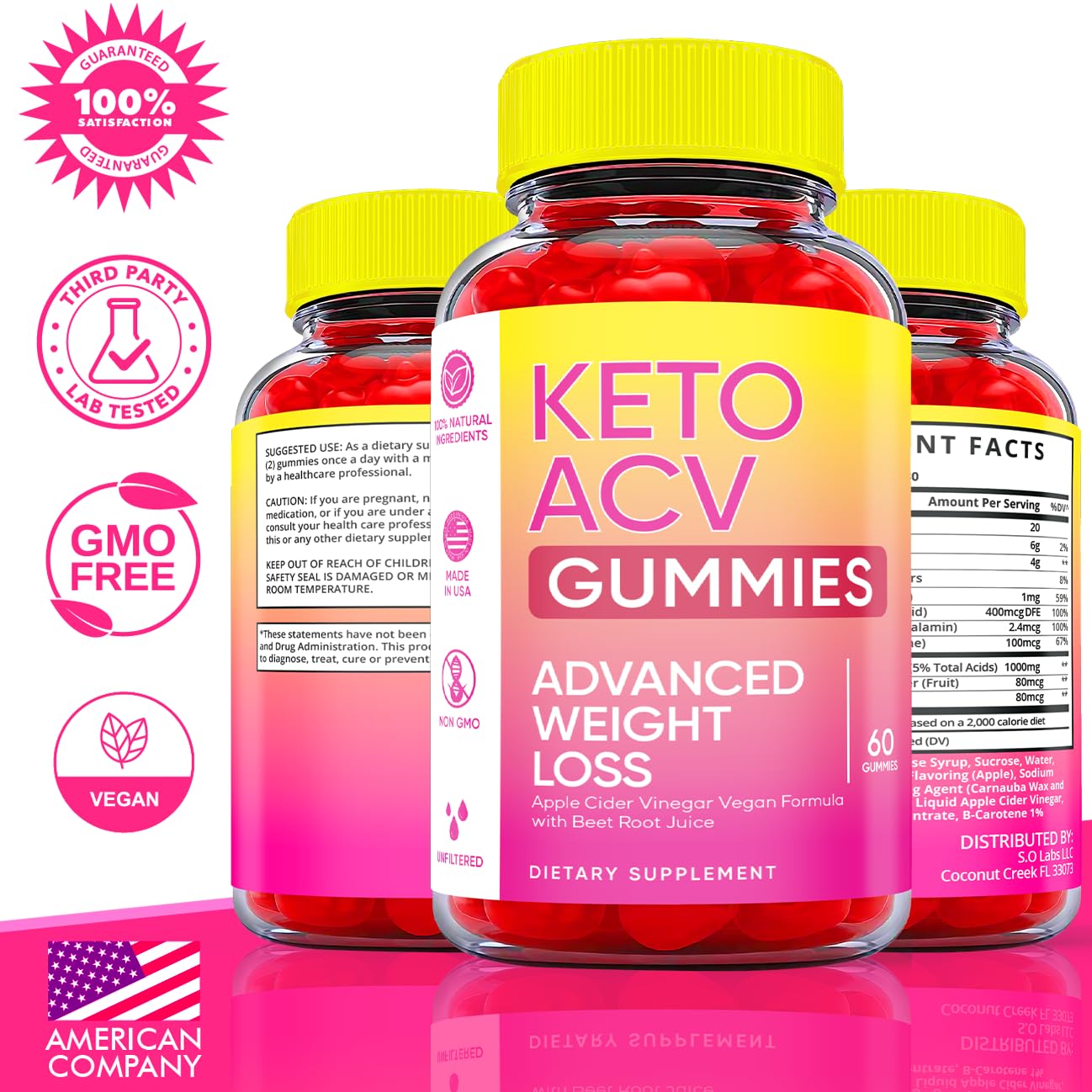 Keto ACV Gummies Advanced Weight Loss, ACV Supplement Work Fast Women Plus Men (2 Pack) S.O Labs uk supplements